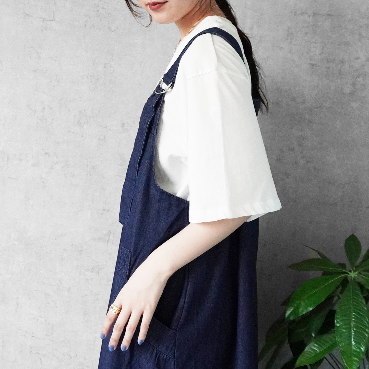 デニムフレアジャンパースカート