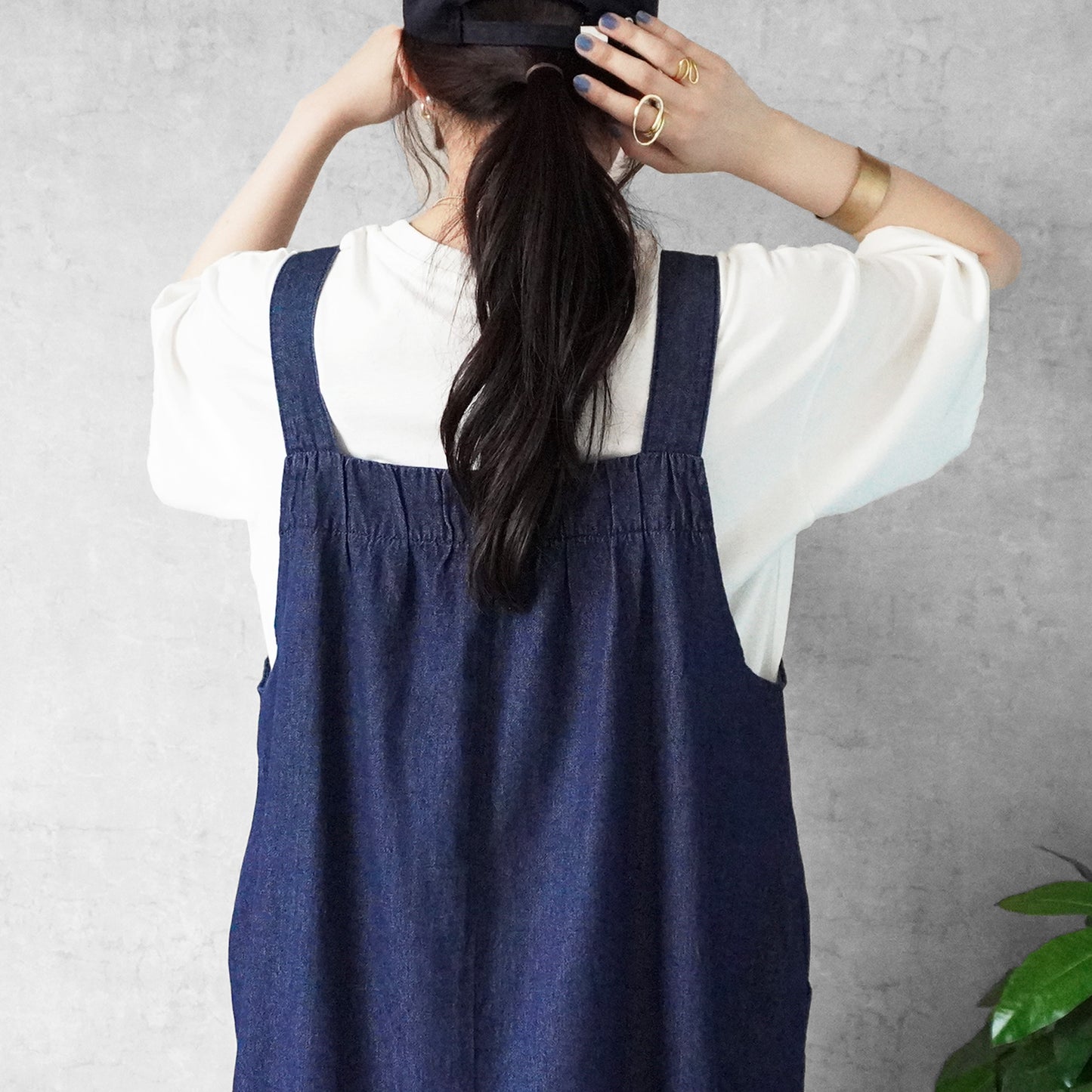 デニムフレアジャンパースカート