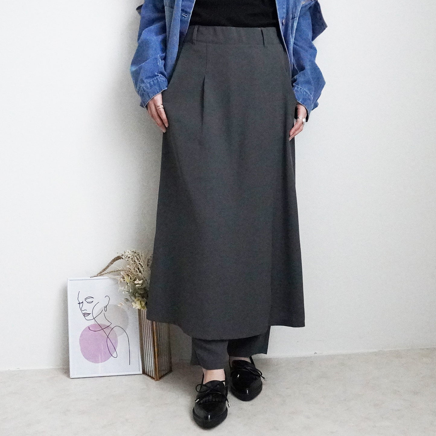 スカートレイヤードパンツ