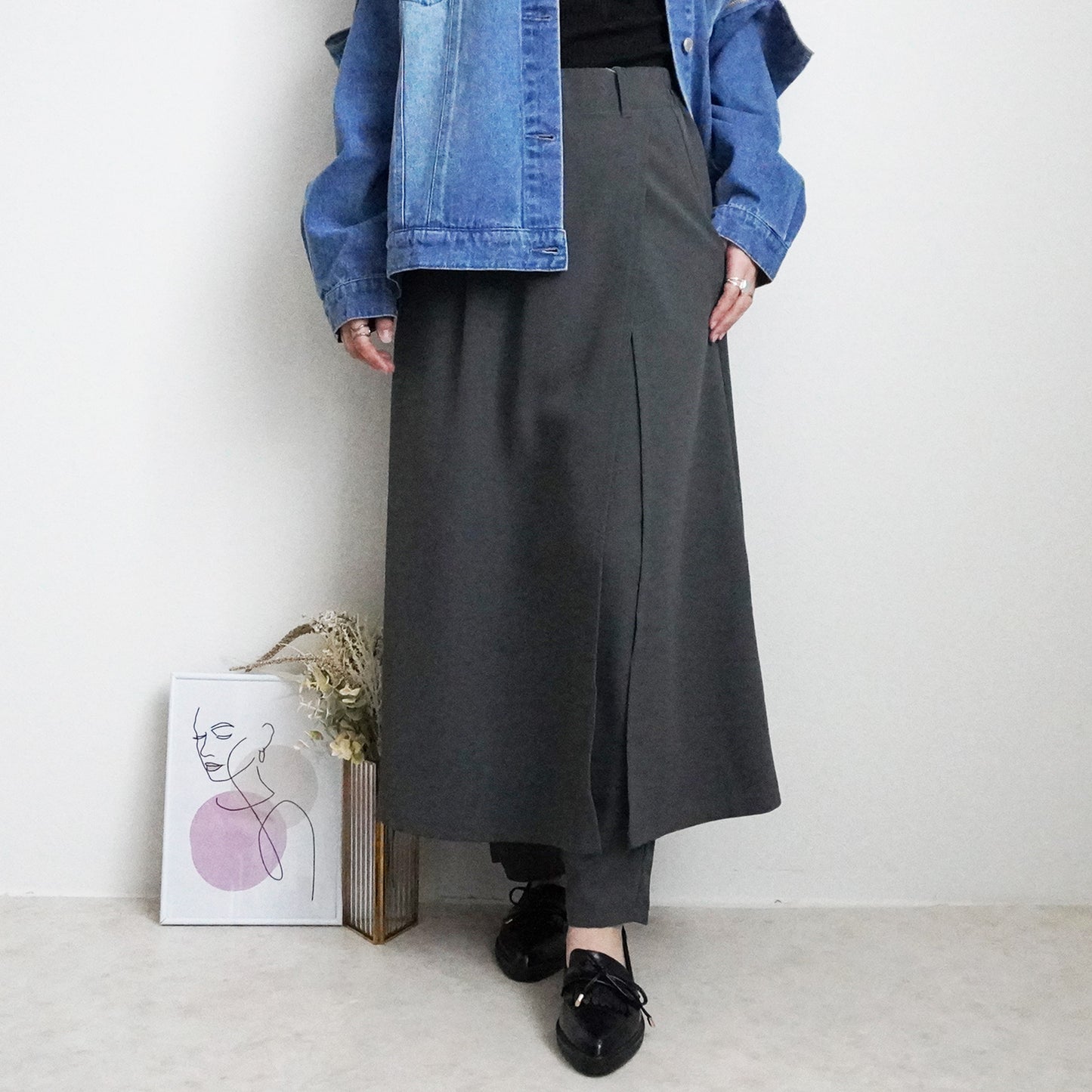 スカートレイヤードパンツ