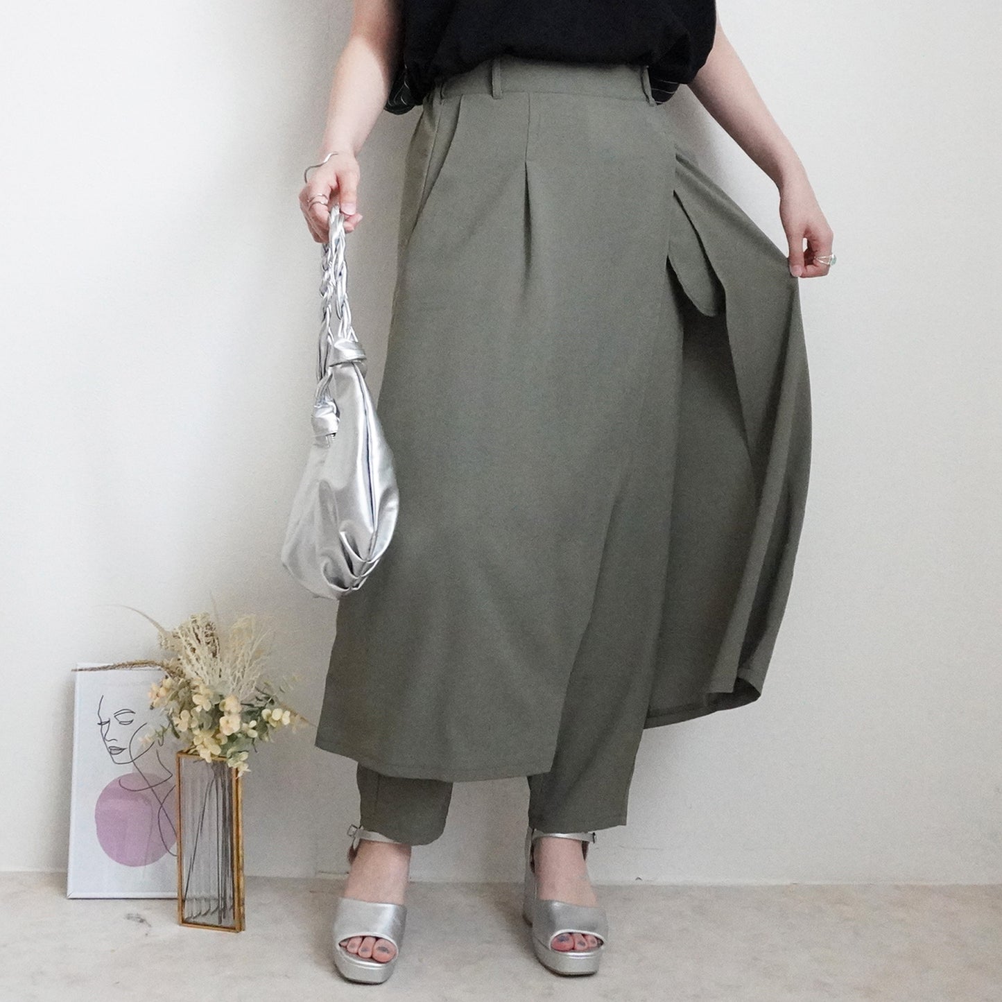 スカートレイヤードパンツ