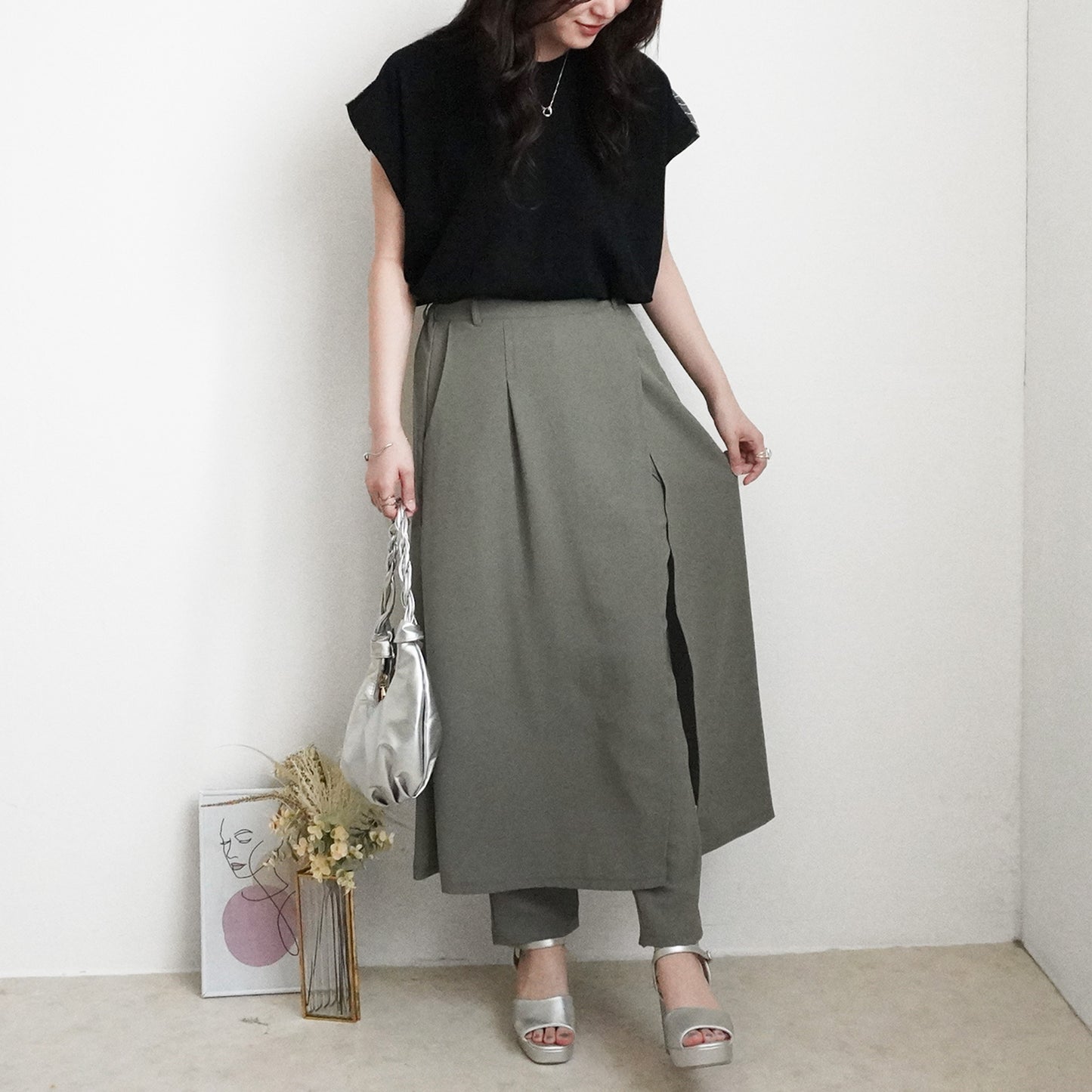 スカートレイヤードパンツ