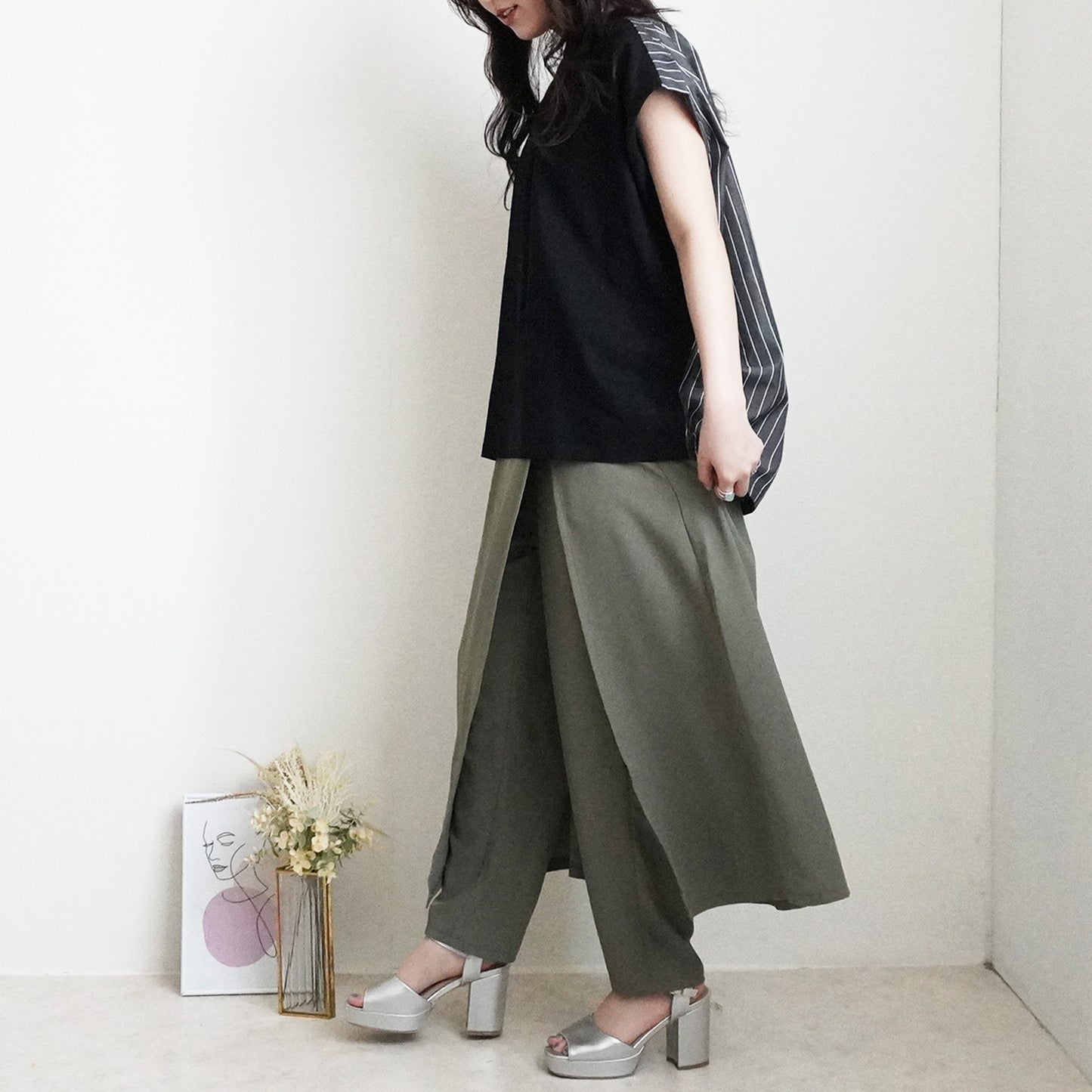 スカートレイヤードパンツ