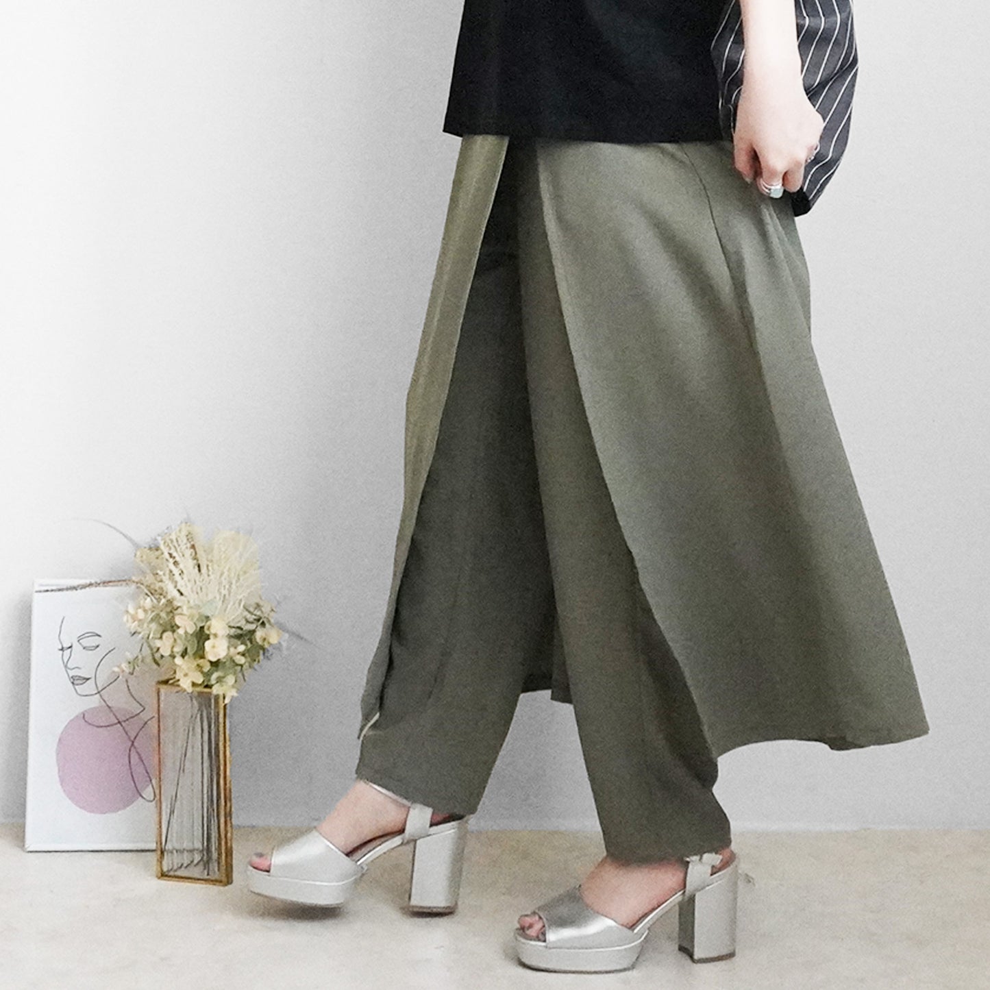 スカートレイヤードパンツ