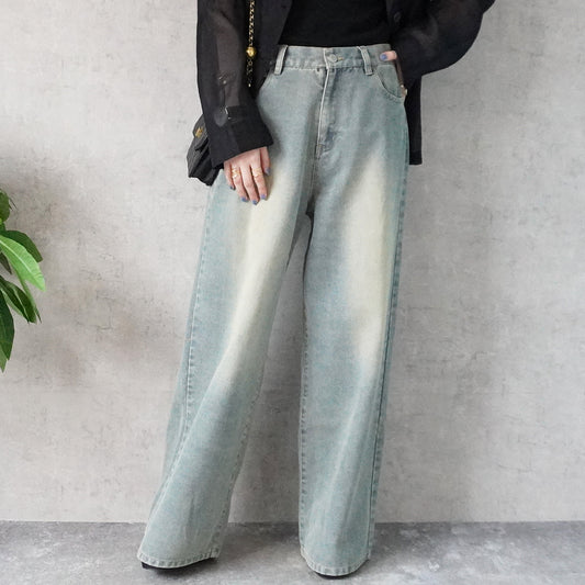 美脚スーパーワイドデニムパンツ