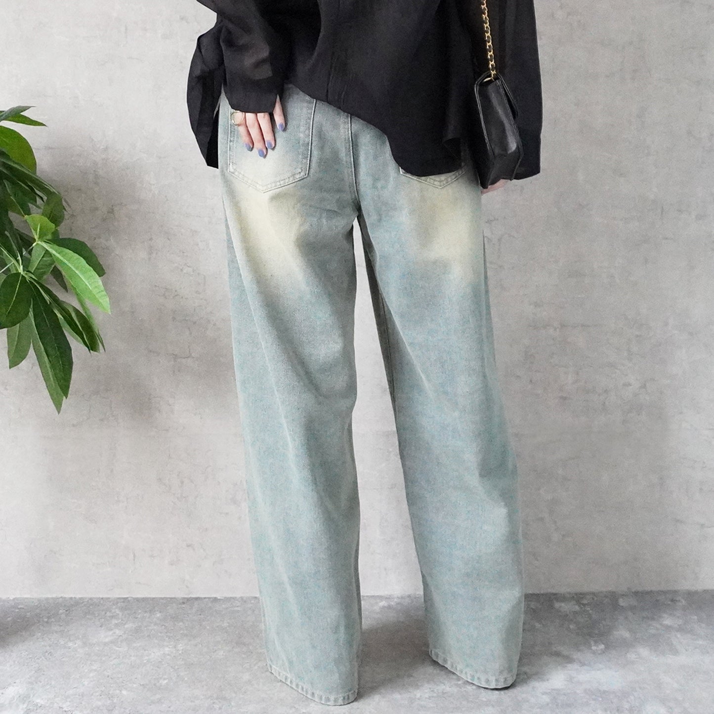 美脚スーパーワイドデニムパンツ