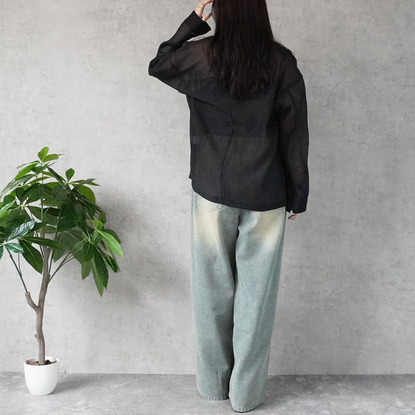 美脚スーパーワイドデニムパンツ