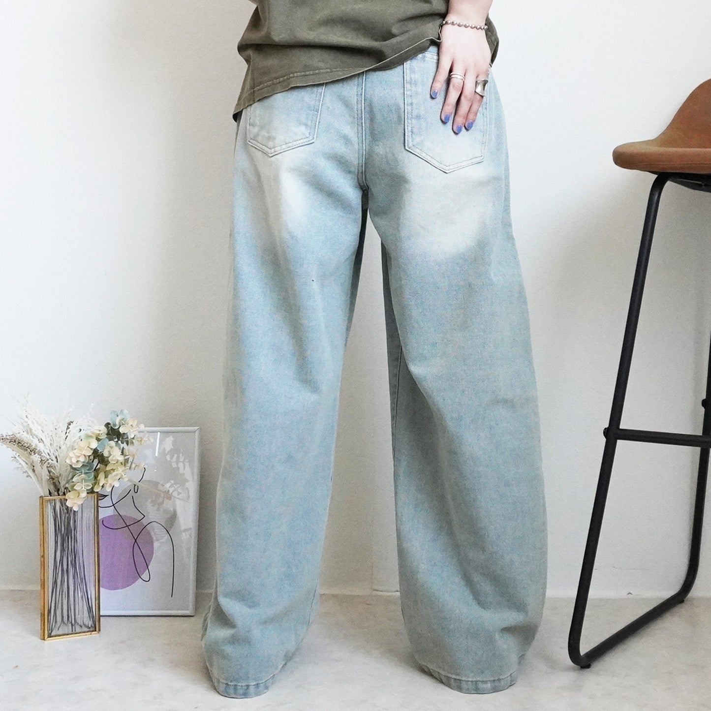 美脚スーパーワイドデニムパンツ