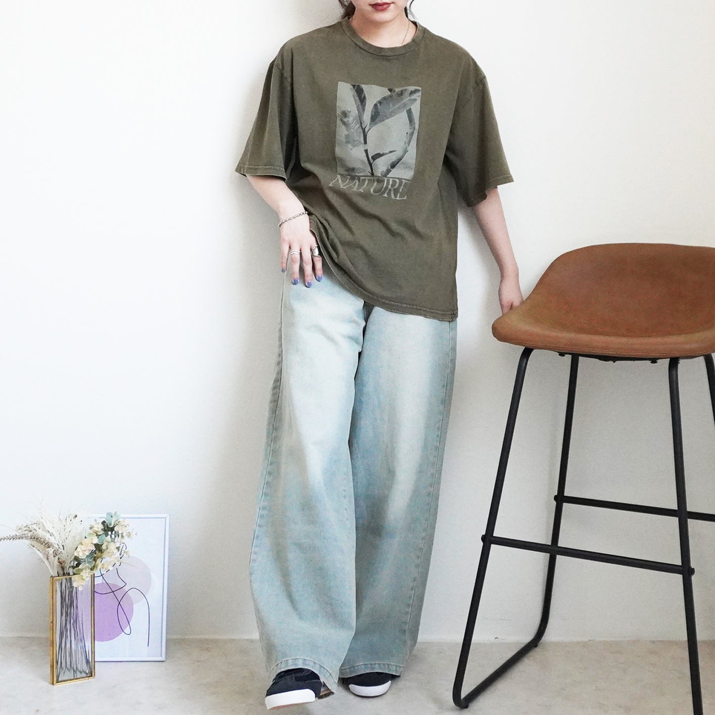 美脚スーパーワイドデニムパンツ