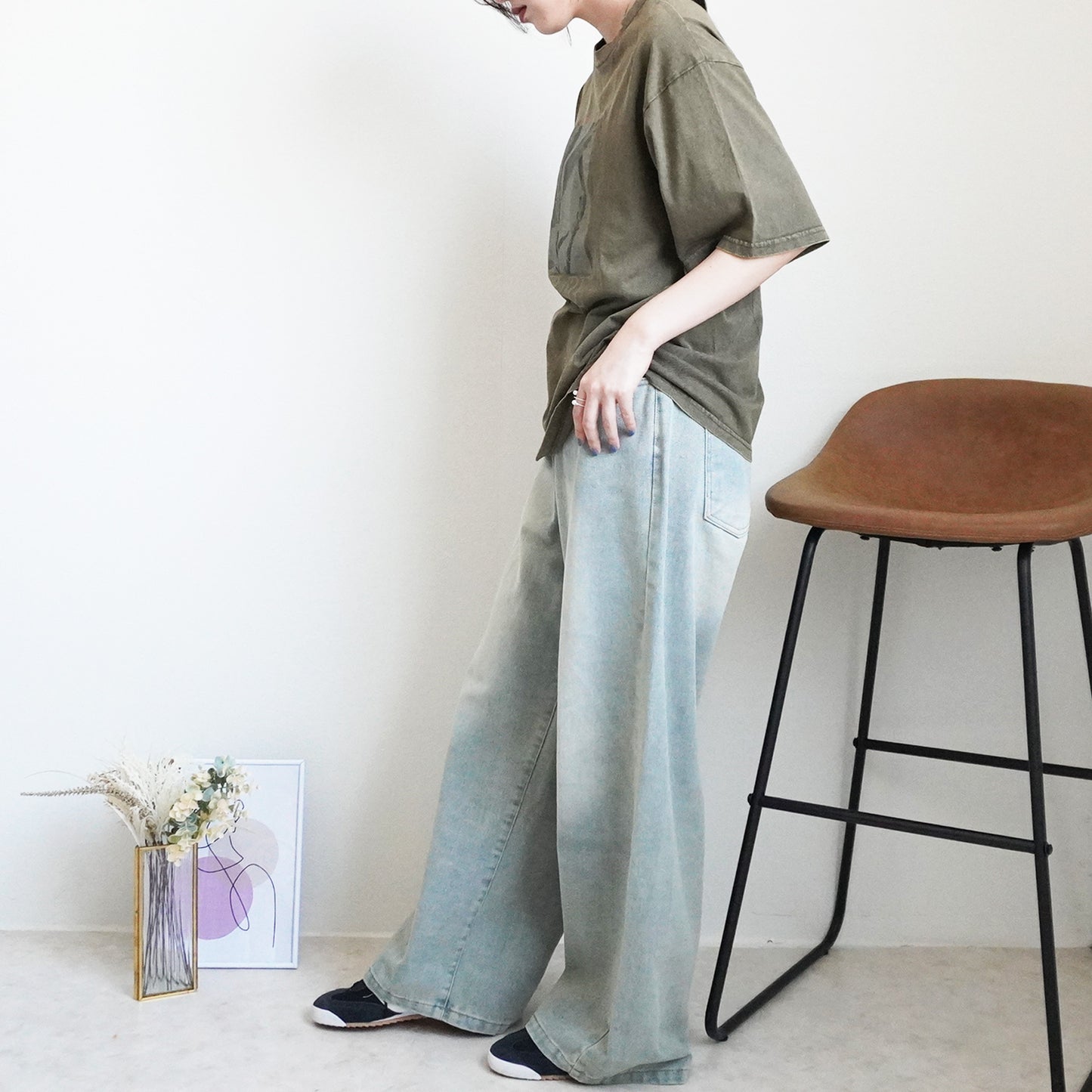 美脚スーパーワイドデニムパンツ