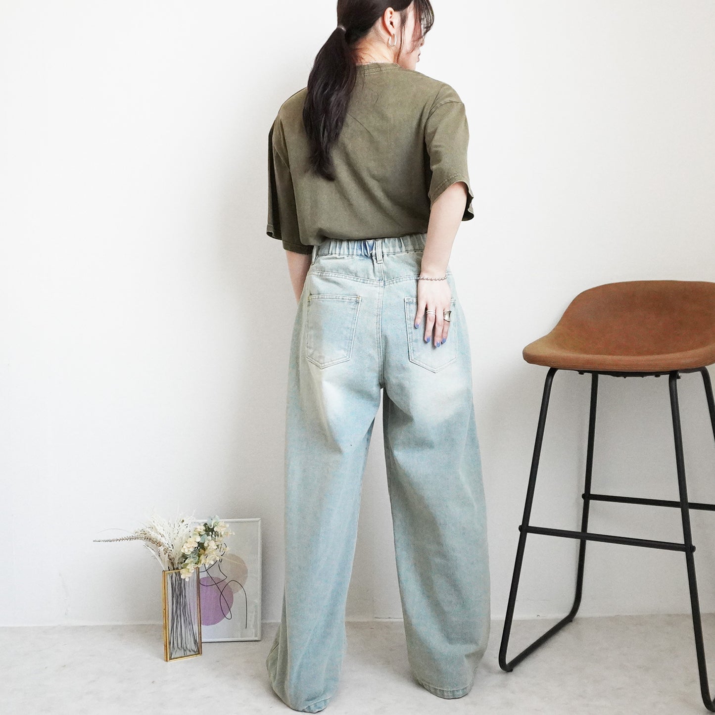 美脚スーパーワイドデニムパンツ