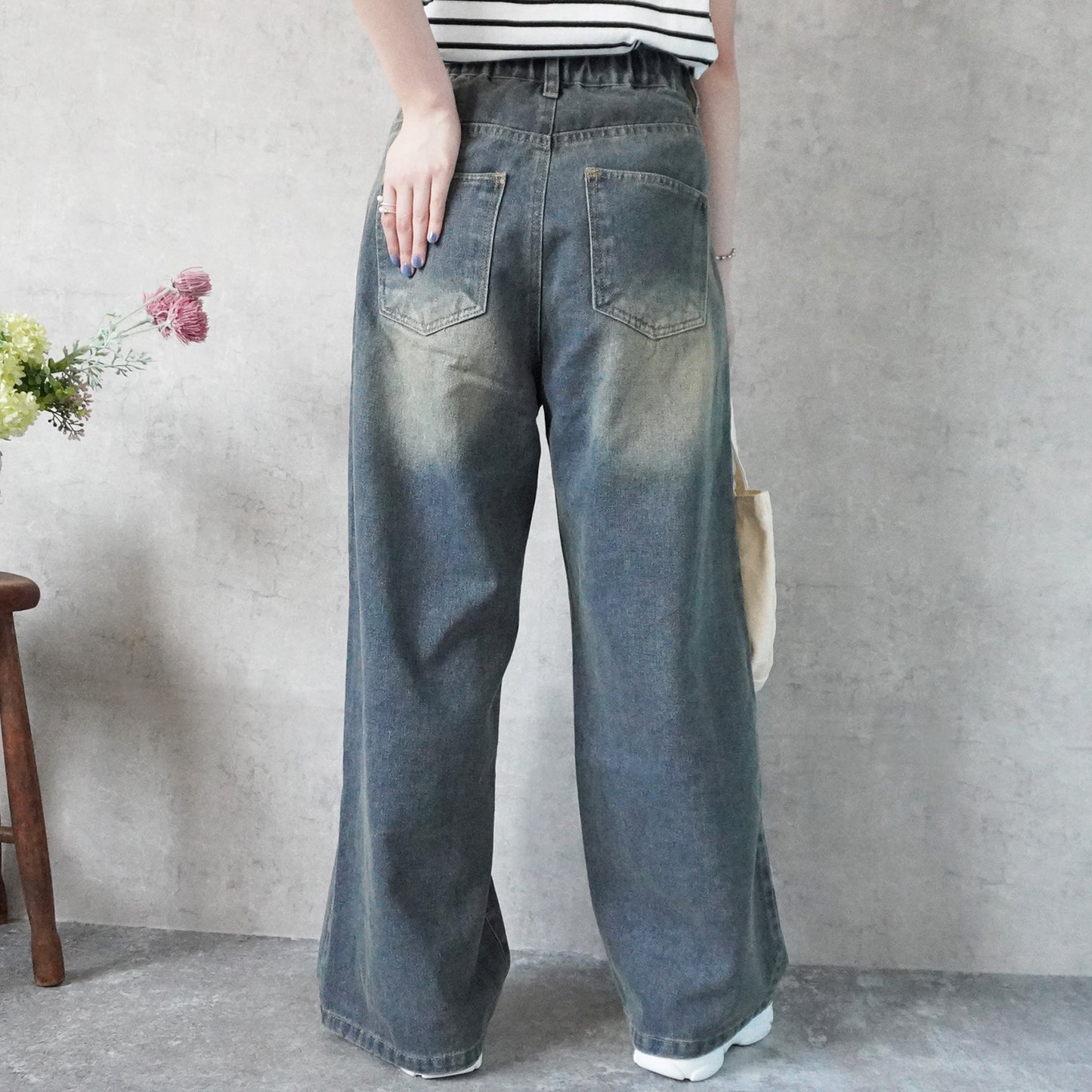 美脚スーパーワイドデニムパンツ