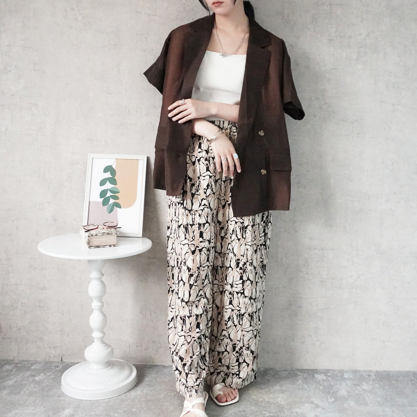 ペイント柄イージーパンツ