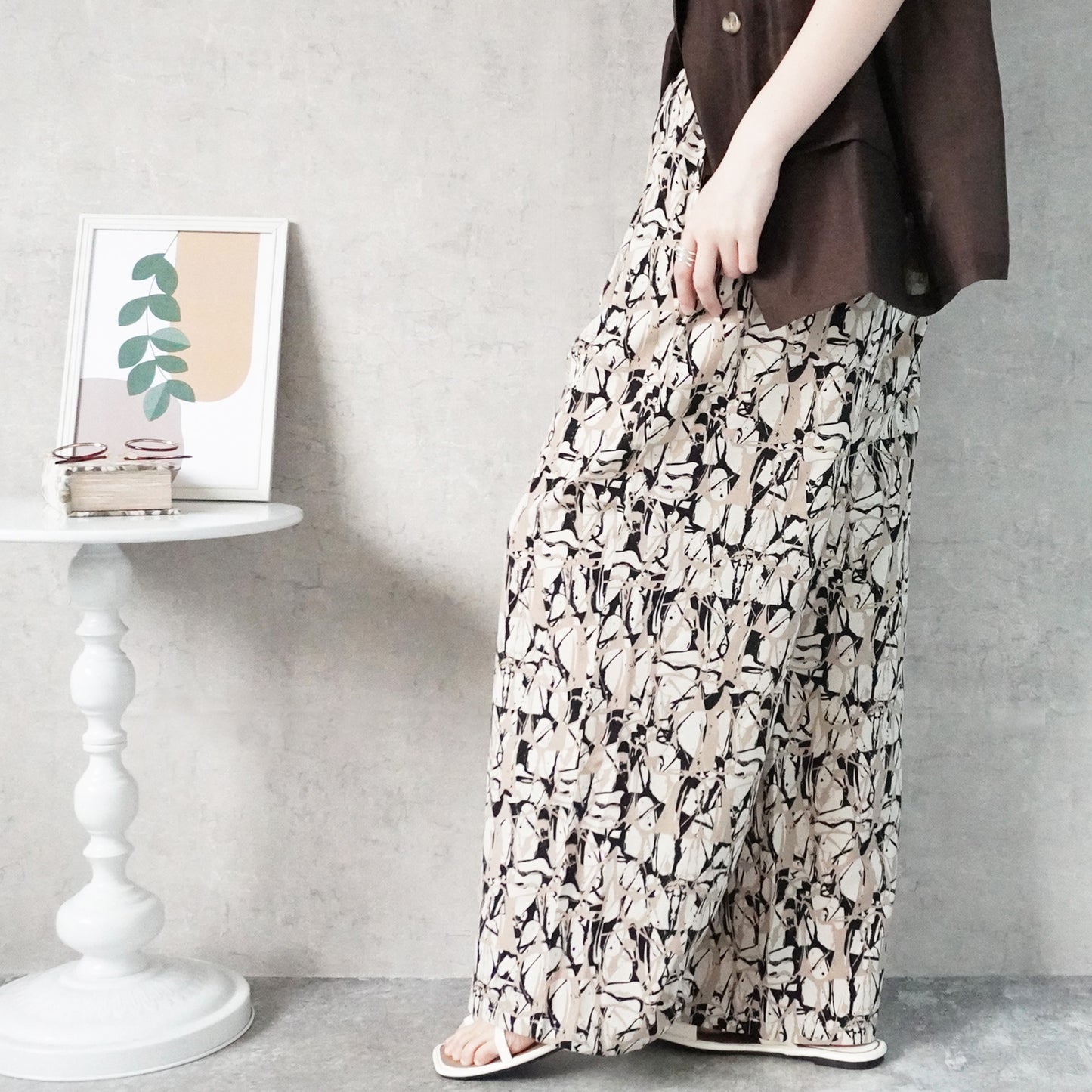 ペイント柄イージーパンツ