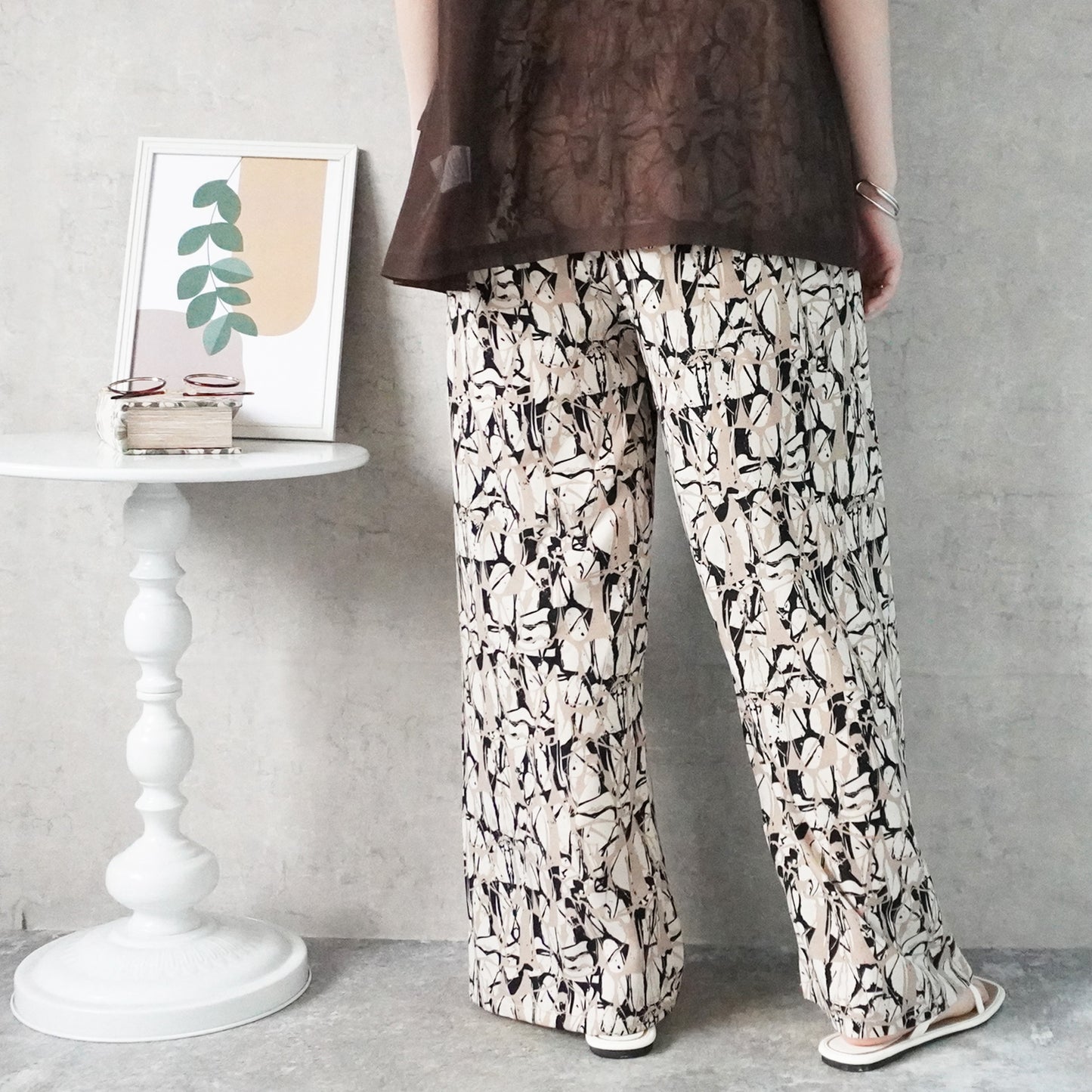 ペイント柄イージーパンツ