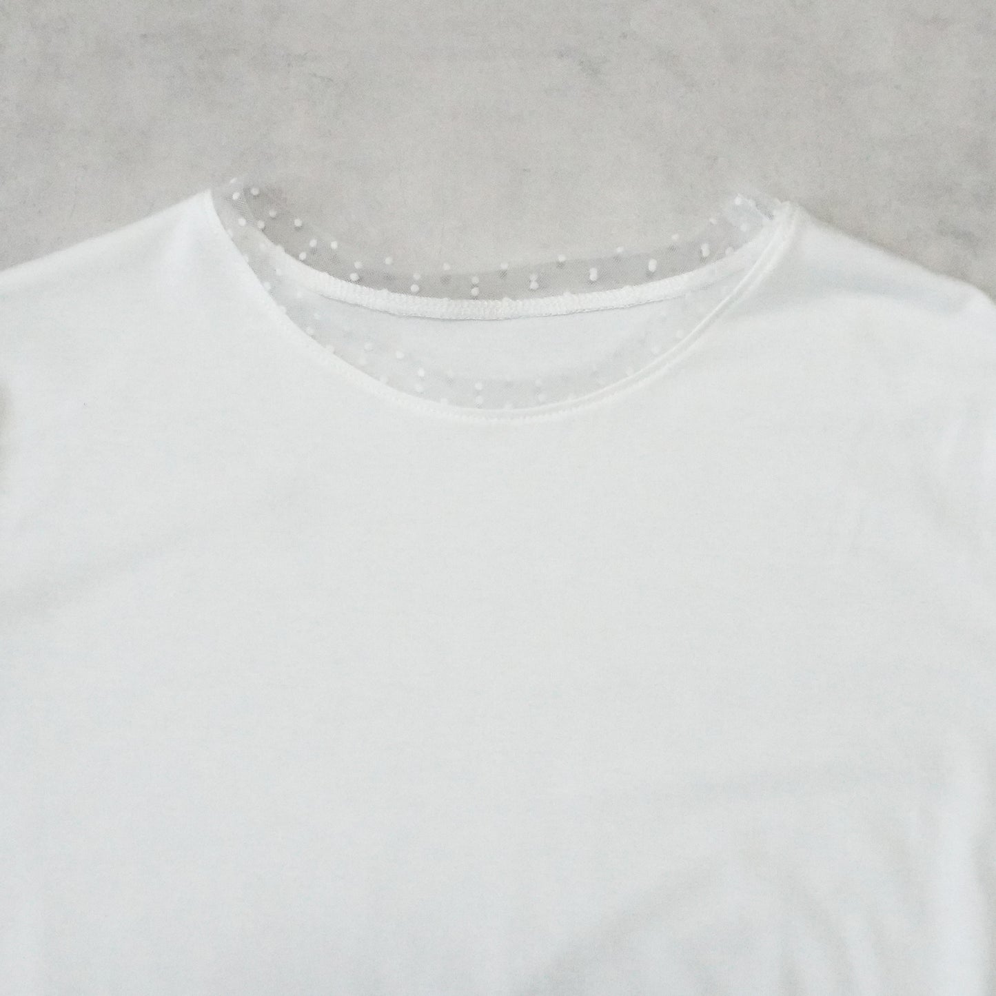 袖シアードット異素材プルオーバー