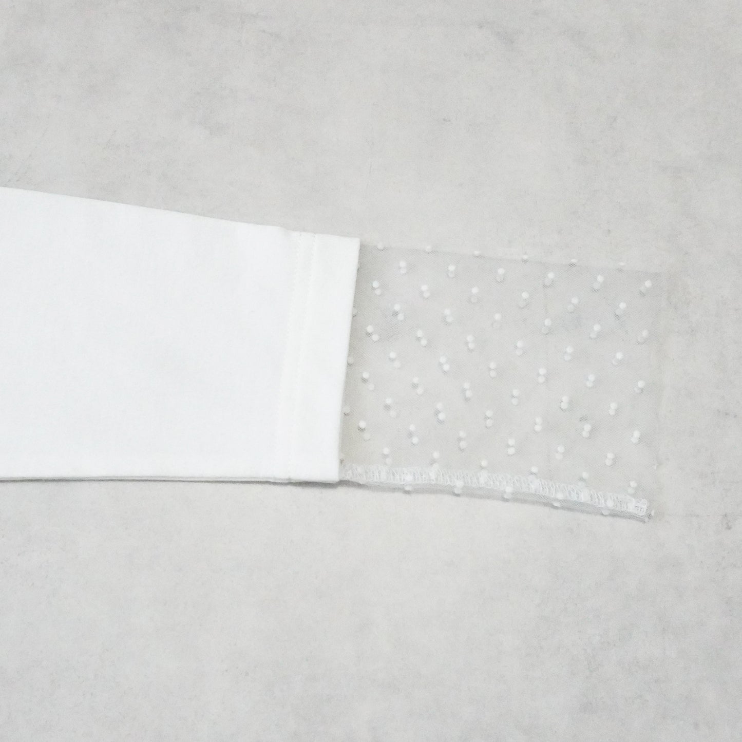 袖シアードット異素材プルオーバー