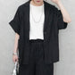 麻タッチテーラードジャケット