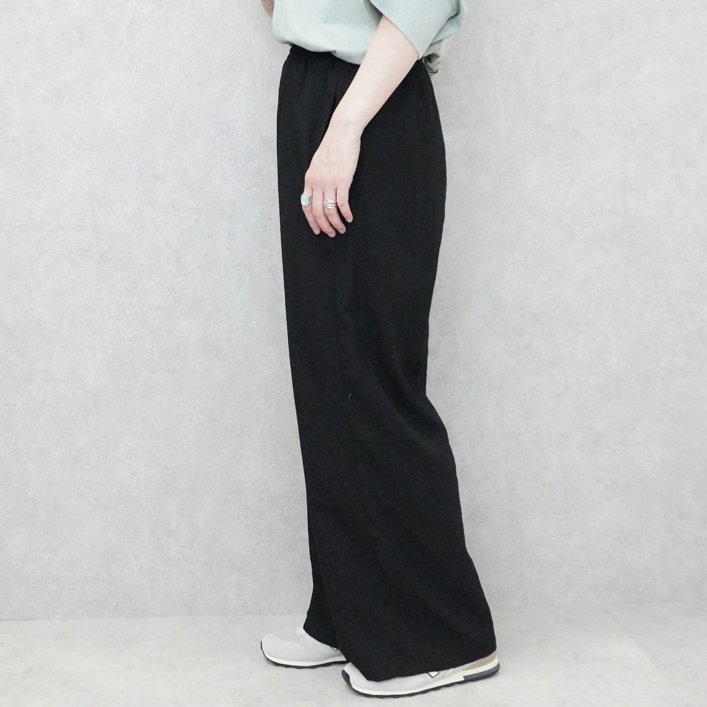 麻タッチワイドパンツ