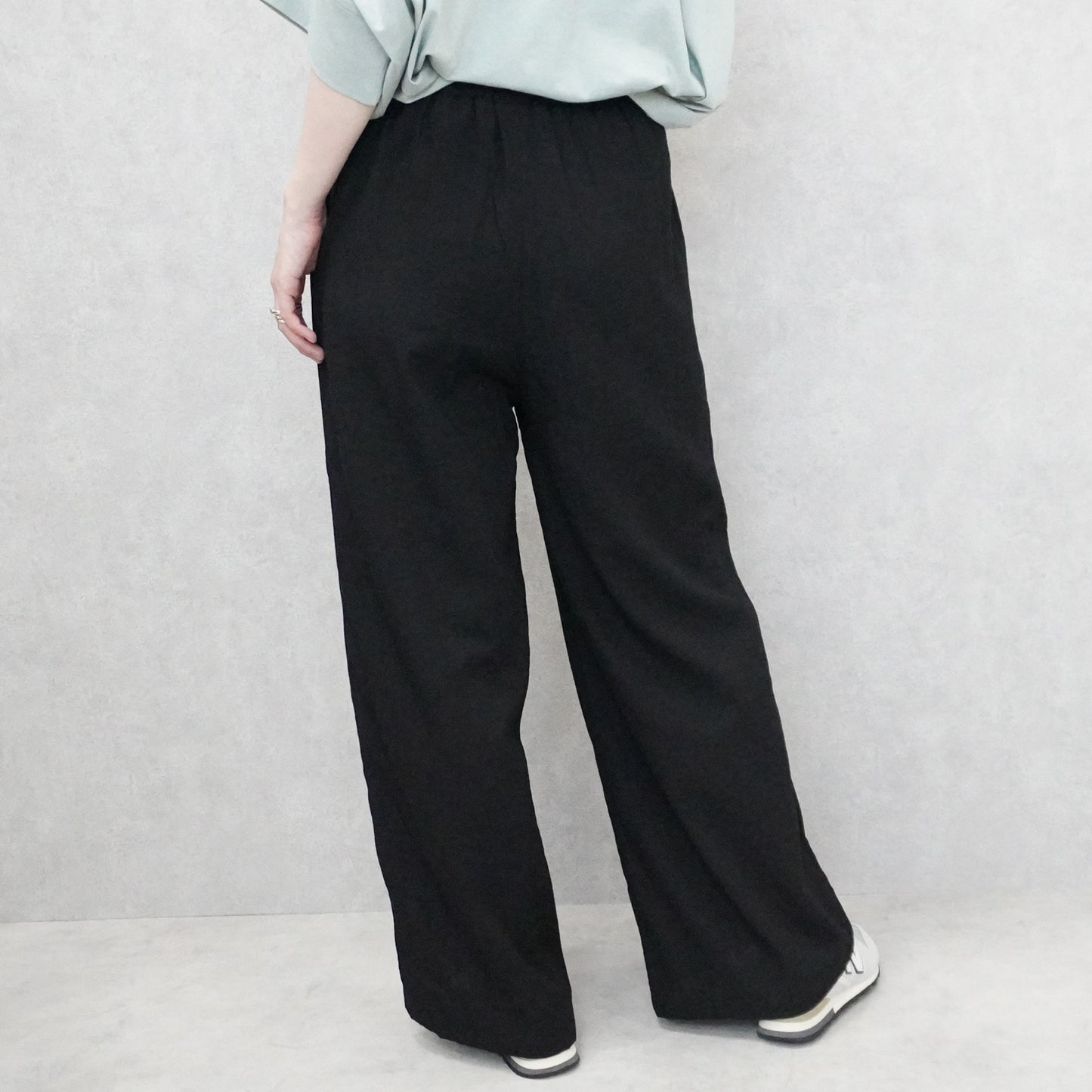 麻タッチワイドパンツ