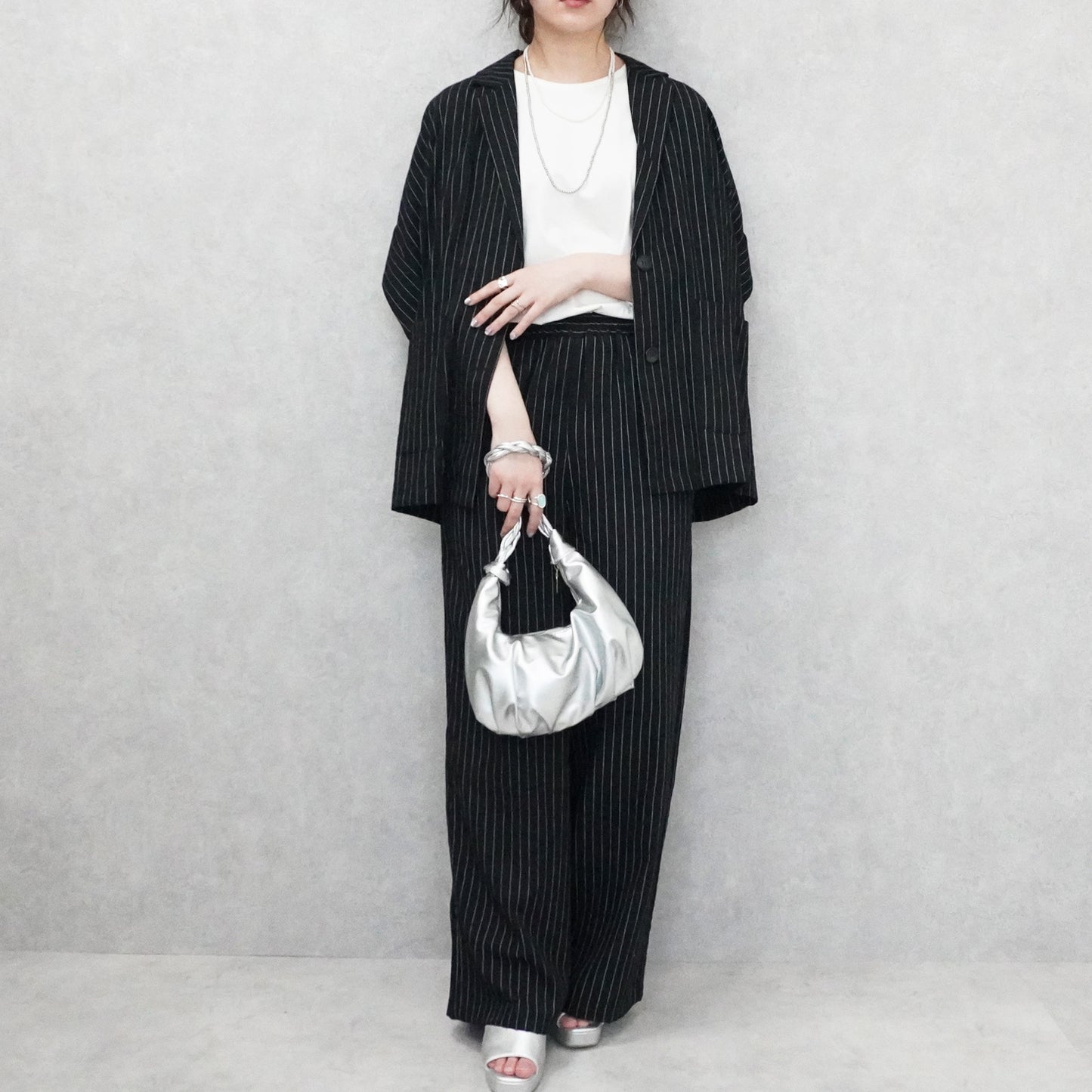 麻タッチワイドパンツ