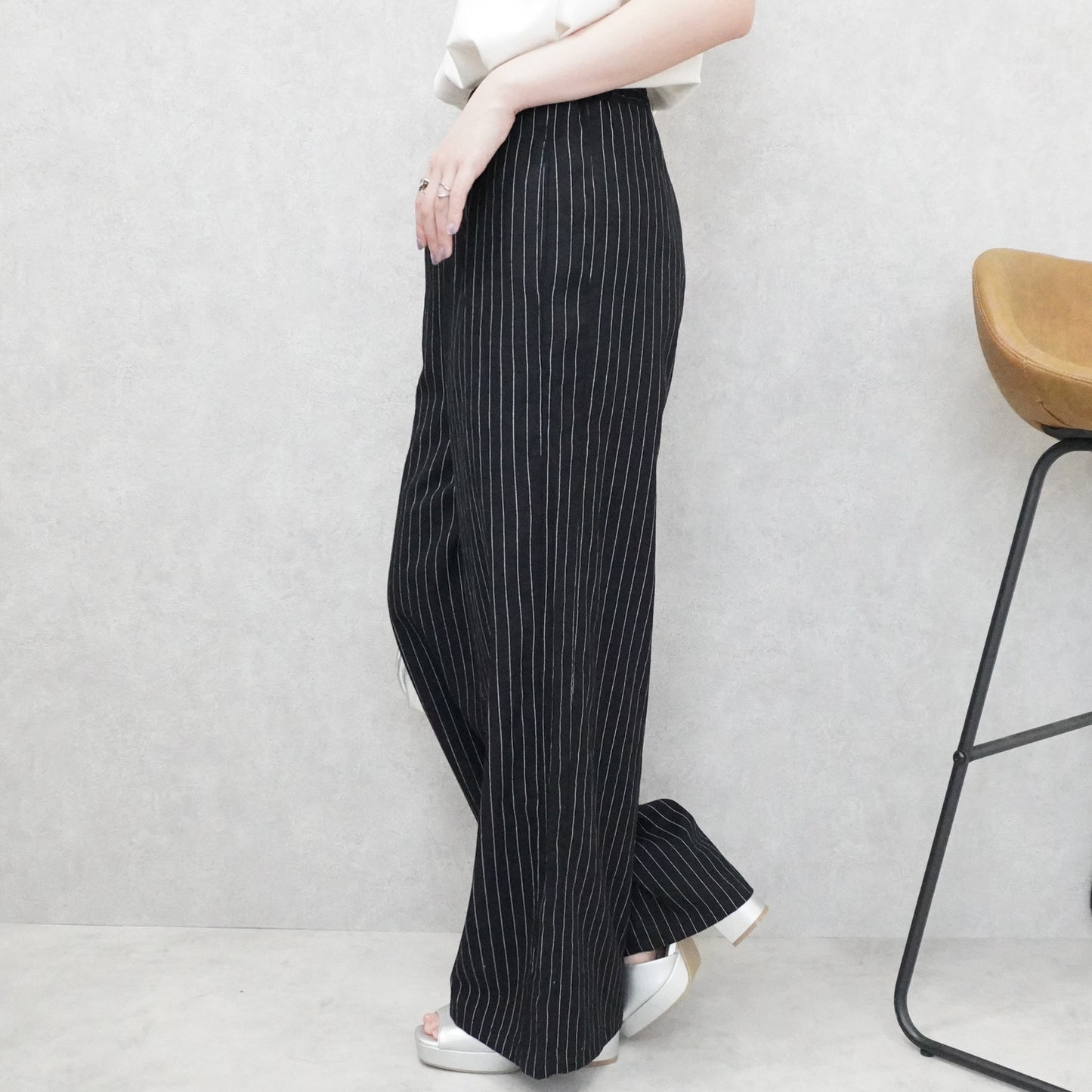 麻タッチワイドパンツ