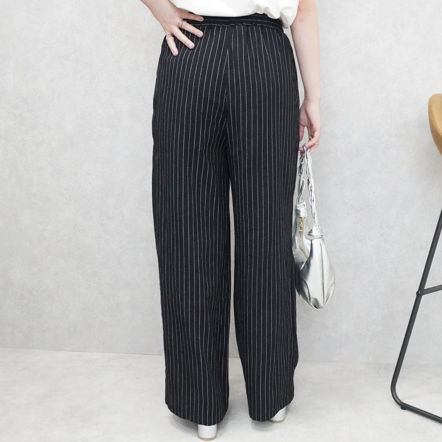 麻タッチワイドパンツ