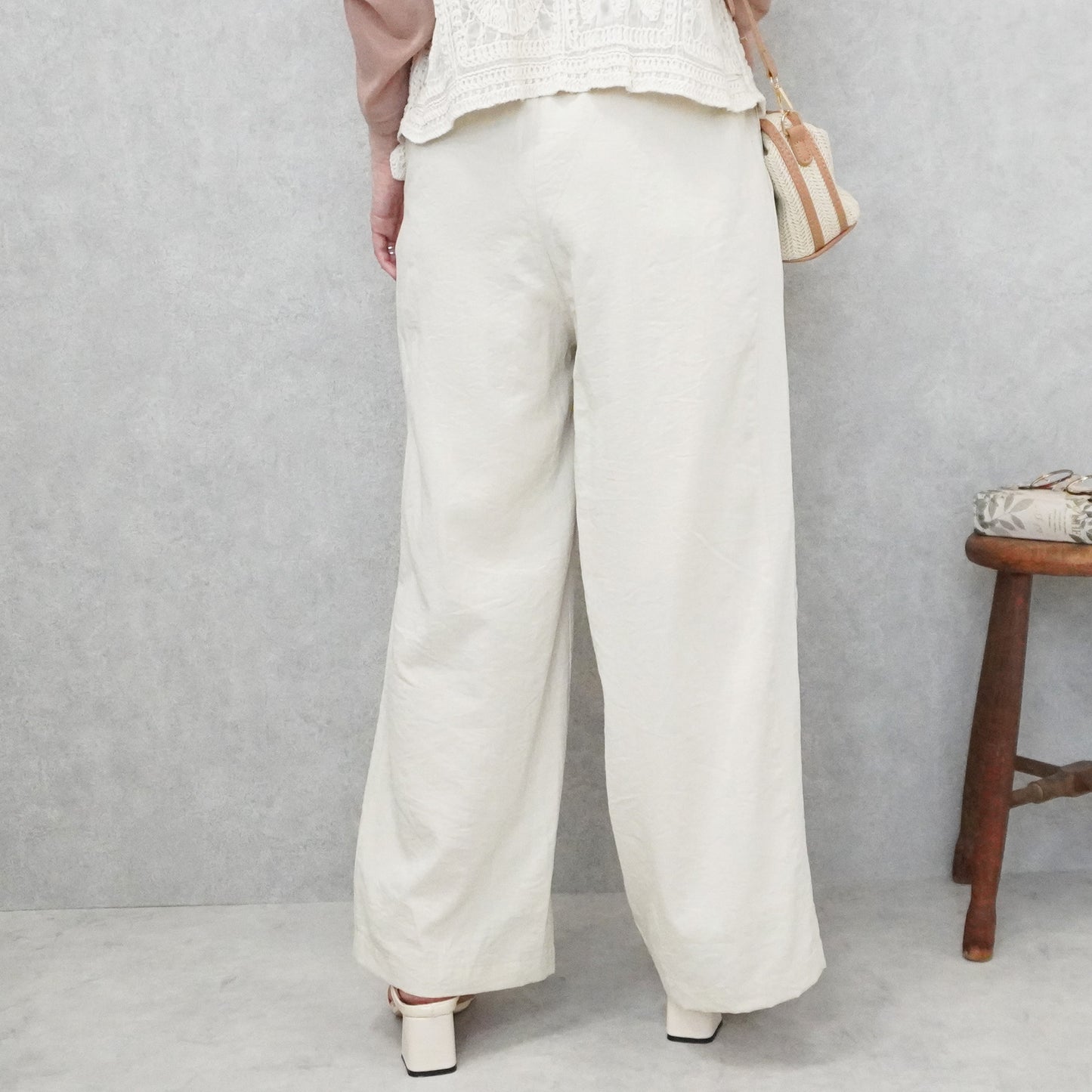 麻タッチワイドパンツ