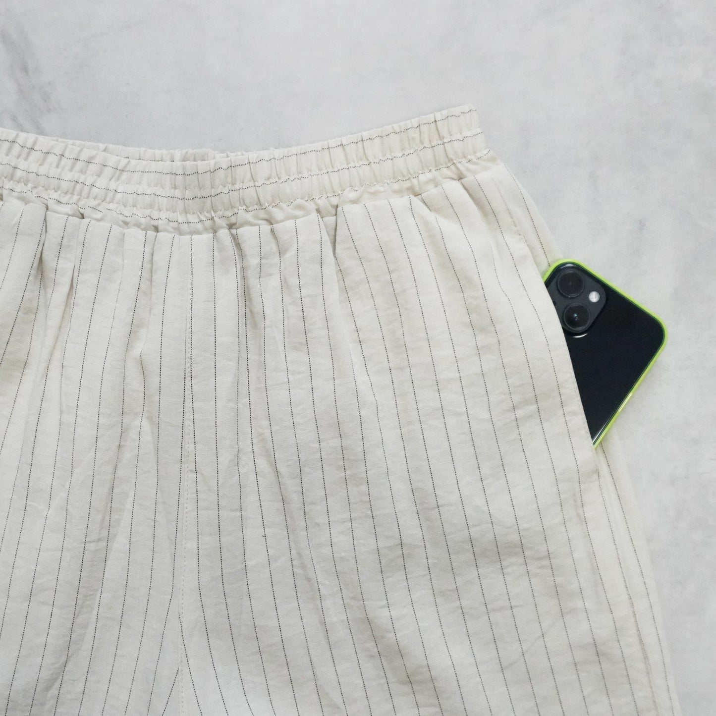 麻タッチワイドパンツ