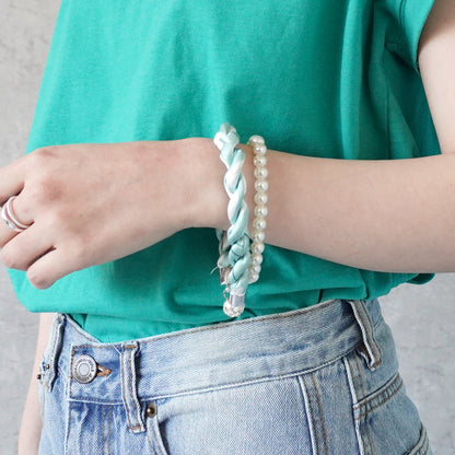 2way2連セットパール編み込みマグネットブレス