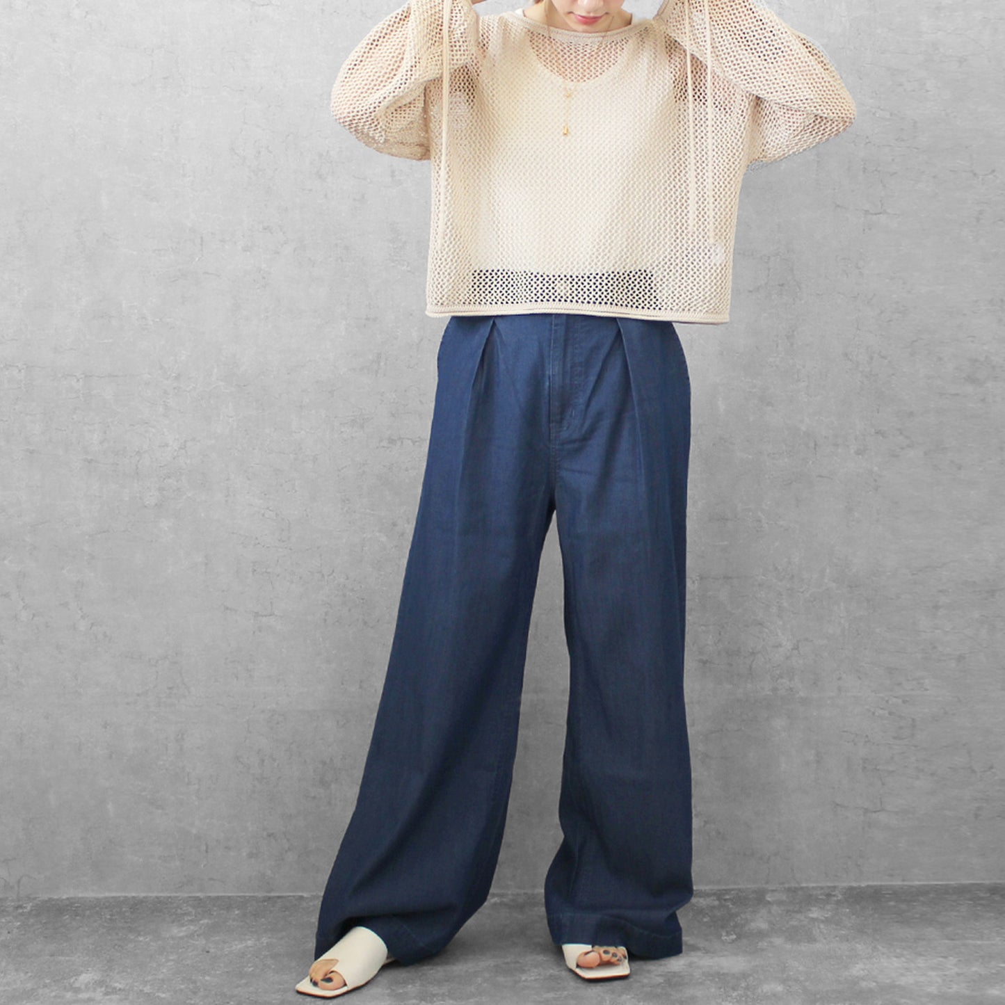 リヨセルデニムワイドパンツ