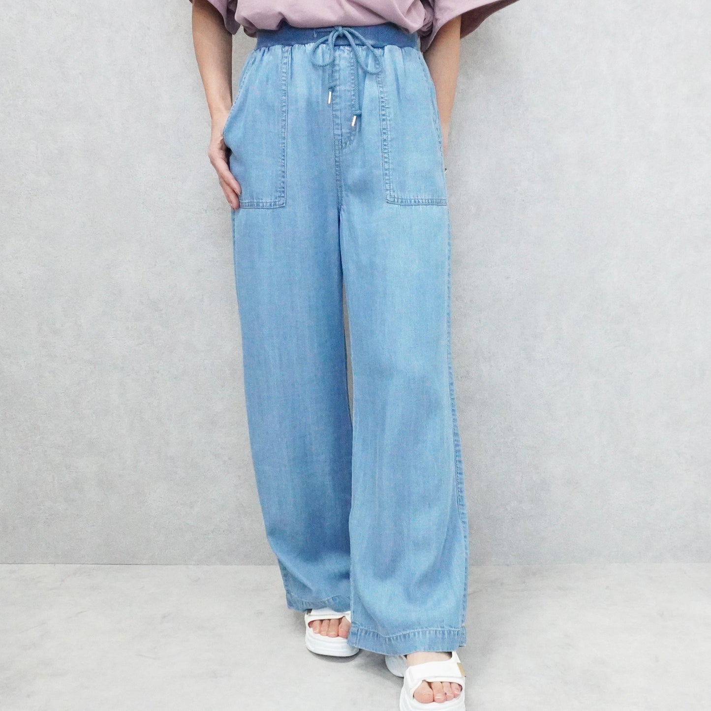 ウエストリブベイカーワイドパンツ