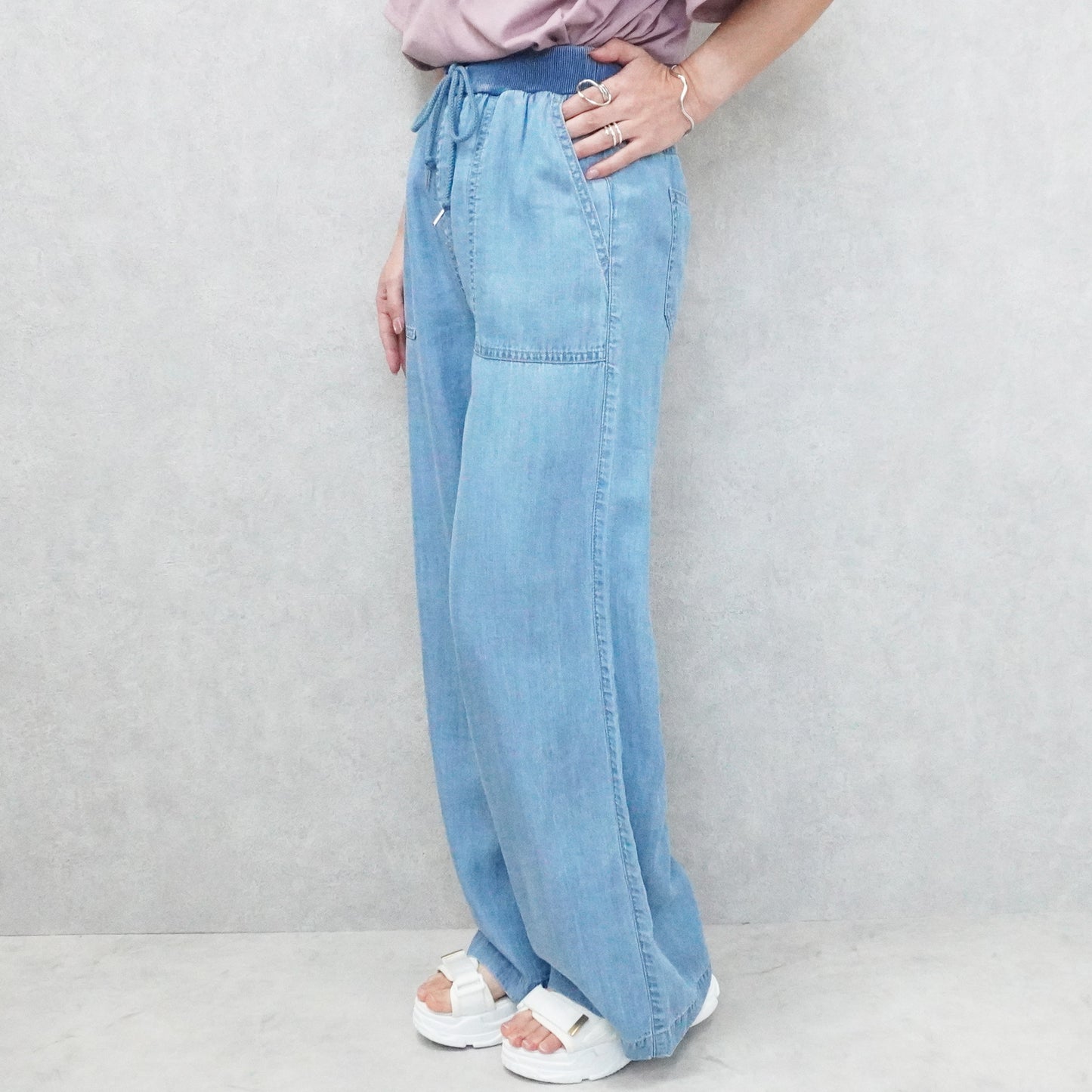 ウエストリブベイカーワイドパンツ