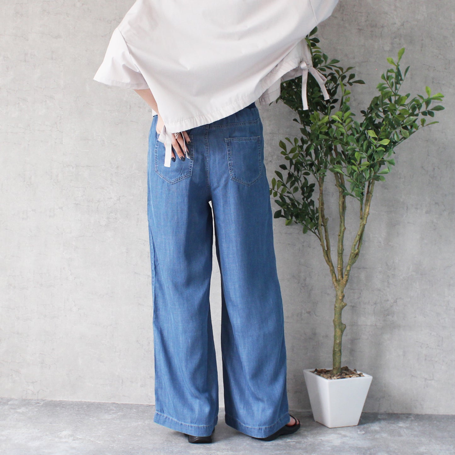 ウエストリブベイカーワイドパンツ