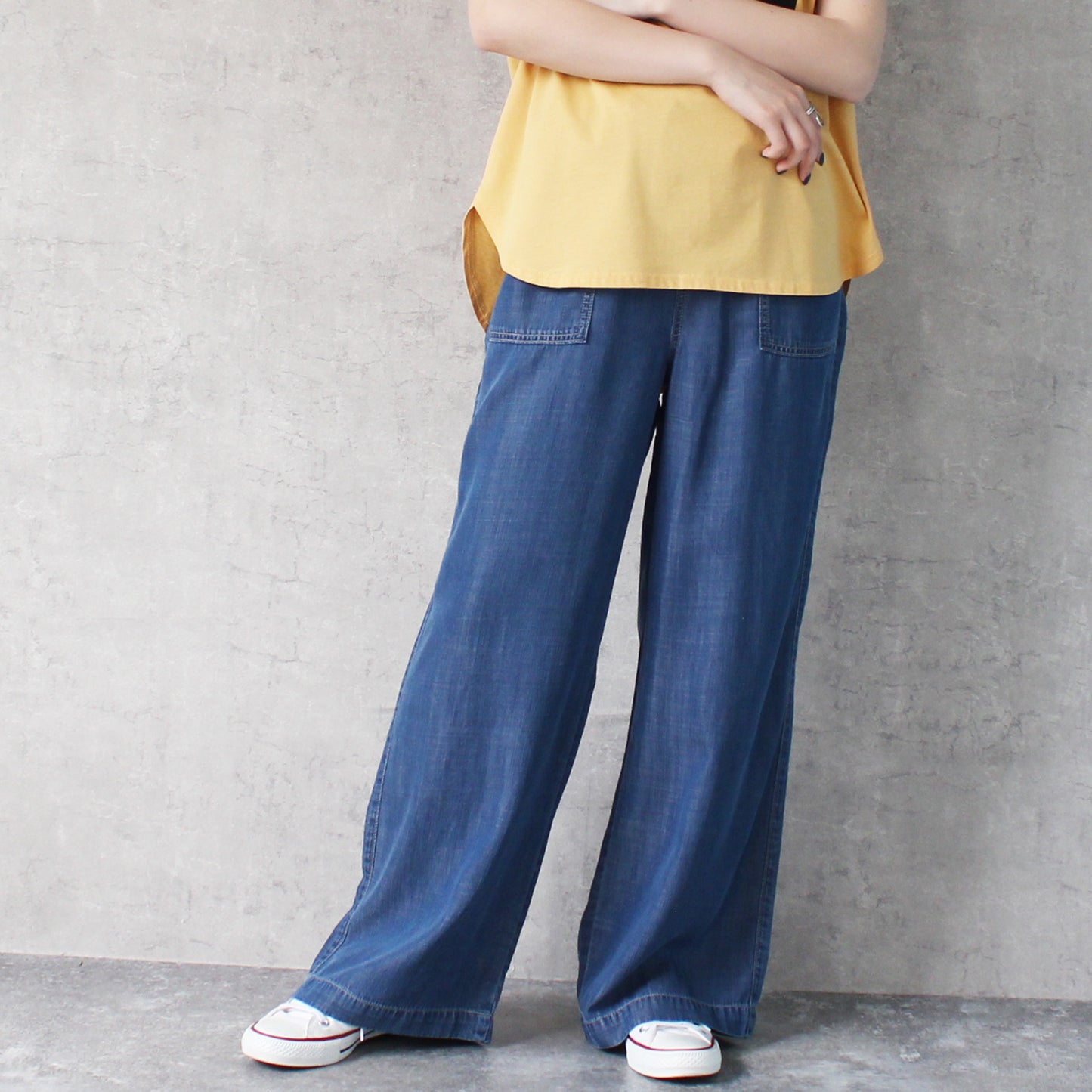 ウエストリブベイカーワイドパンツ