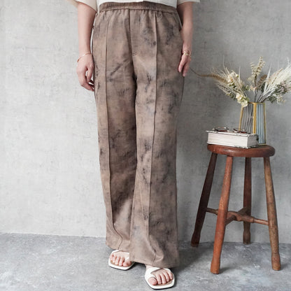 マーブル柄ワイドパンツ