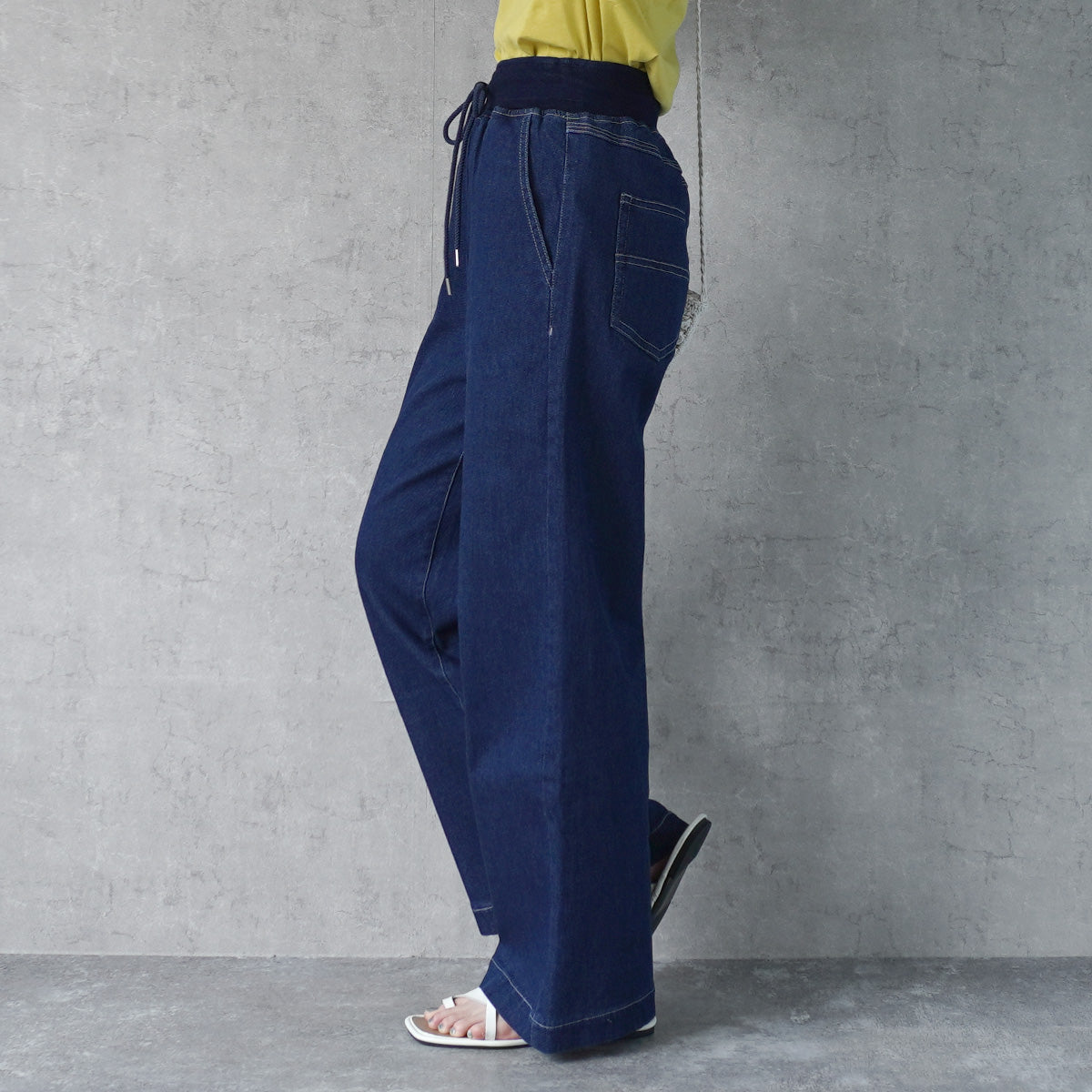 AIRジョグデニムウエストリブワイドパンツ【予約】