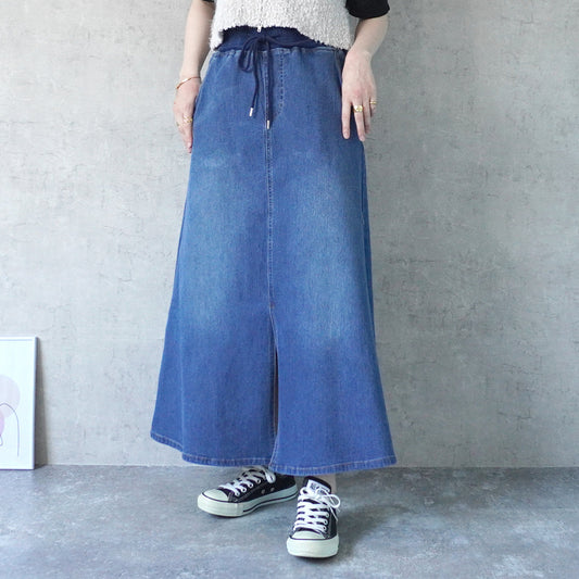 AIRジョグデニムウエストリブスカート