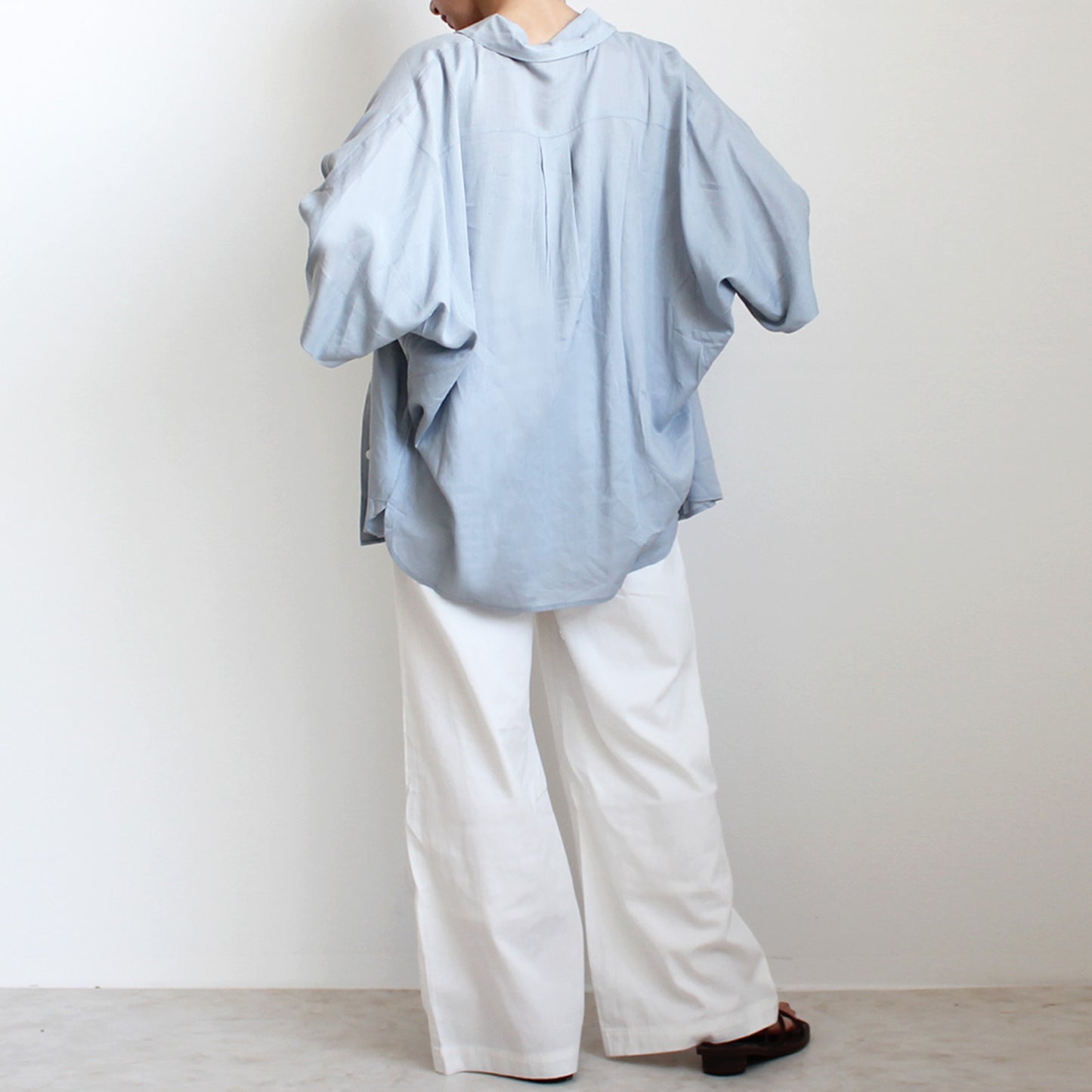 綿麻デニムワイドパンツ