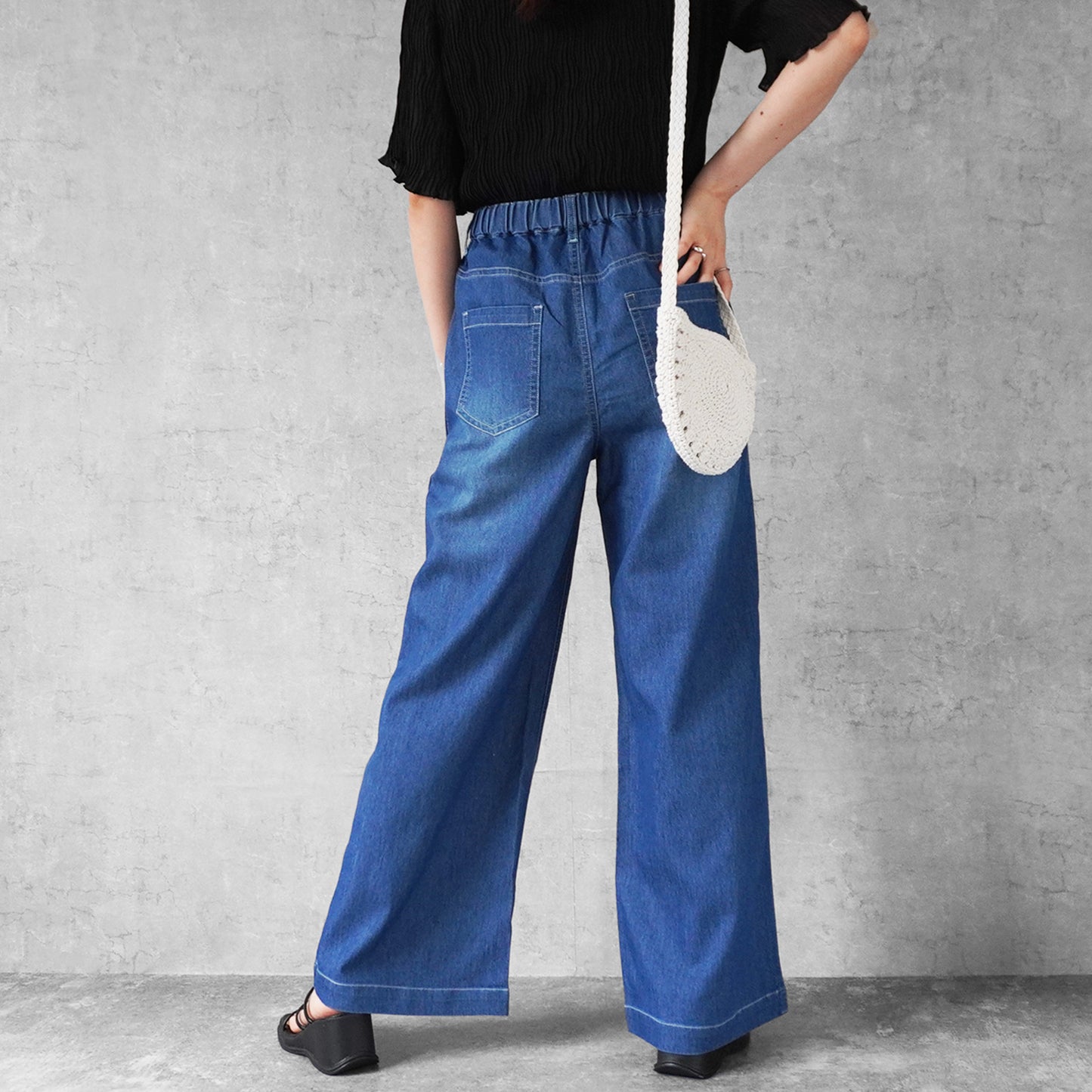 アイスメッシュデニムワイドパンツ
