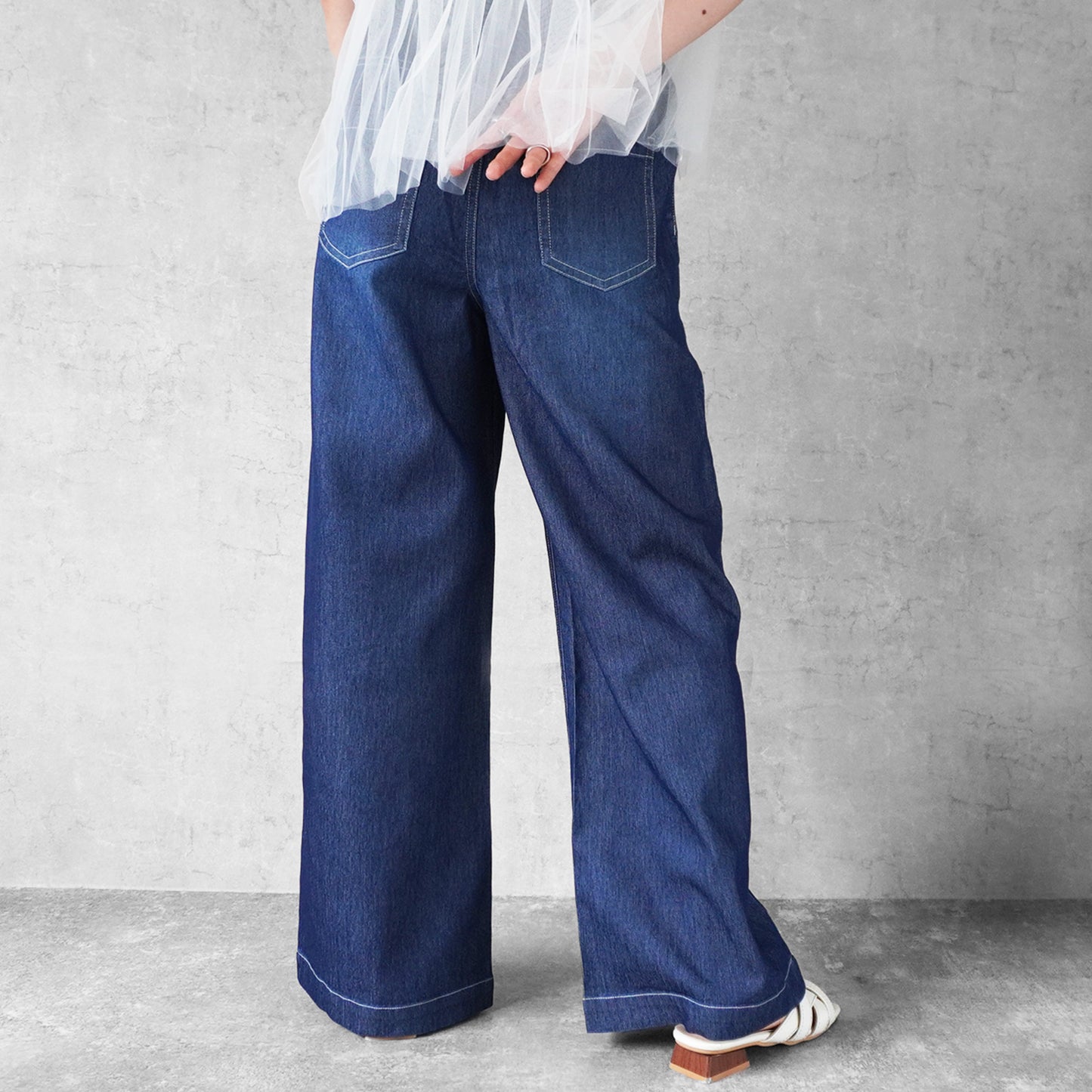 アイスメッシュデニムワイドパンツ