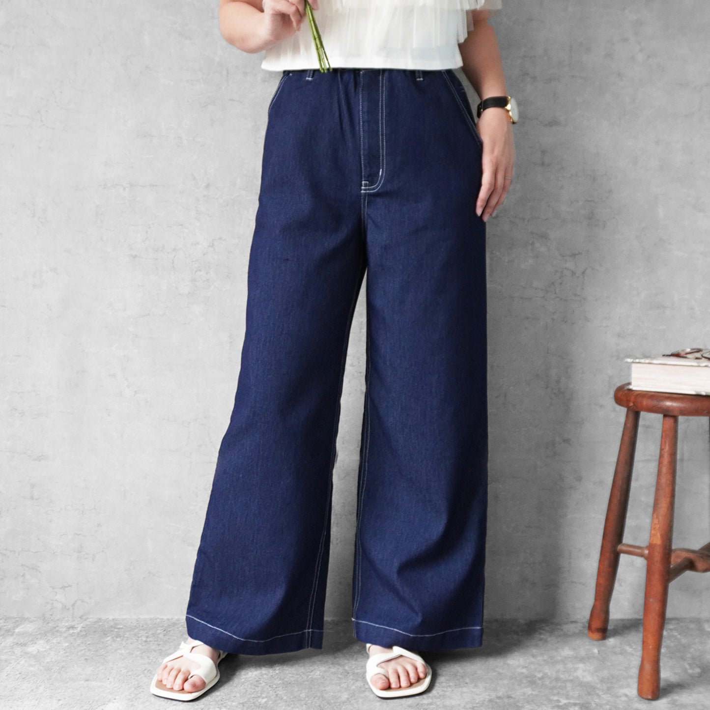 アイスメッシュデニムワイドパンツ