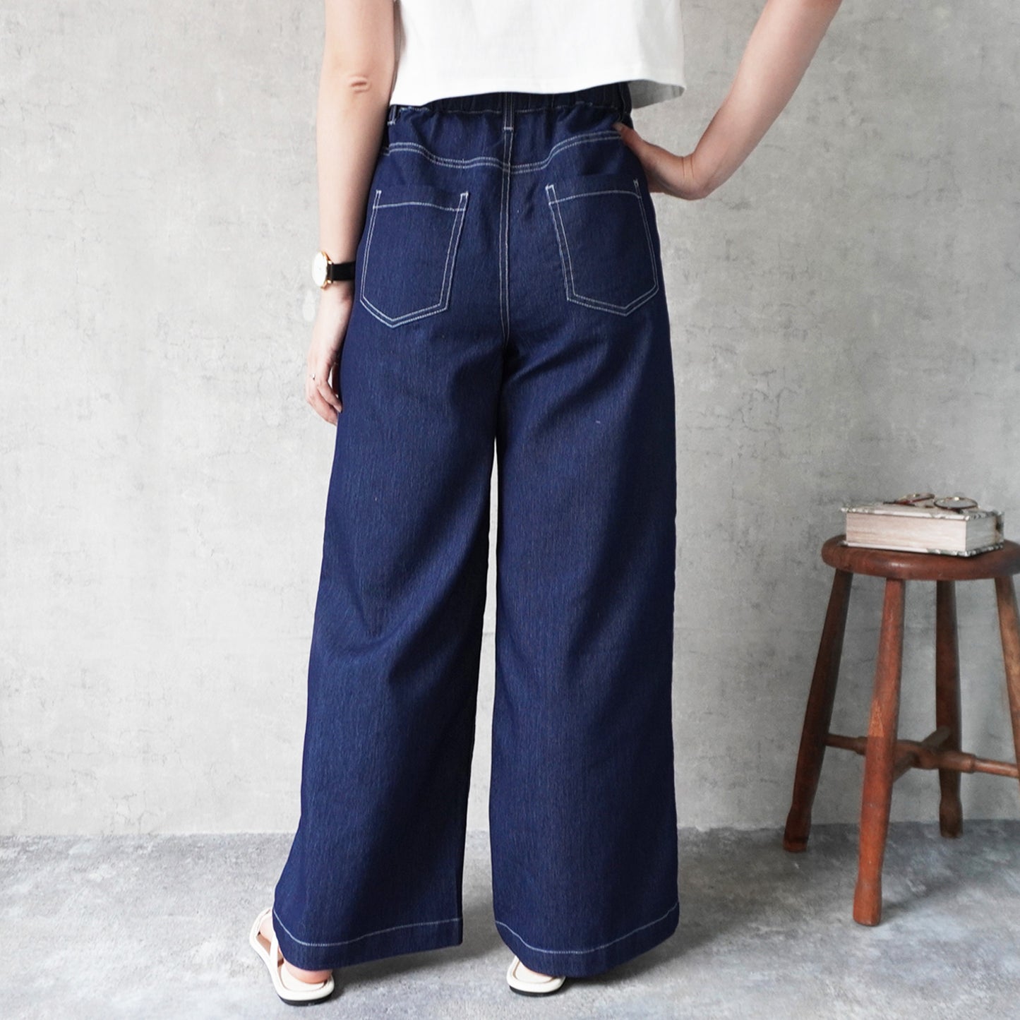 アイスメッシュデニムワイドパンツ