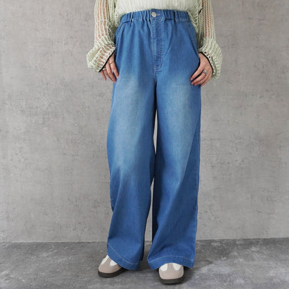 アイスメッシュデニムワイドパンツ