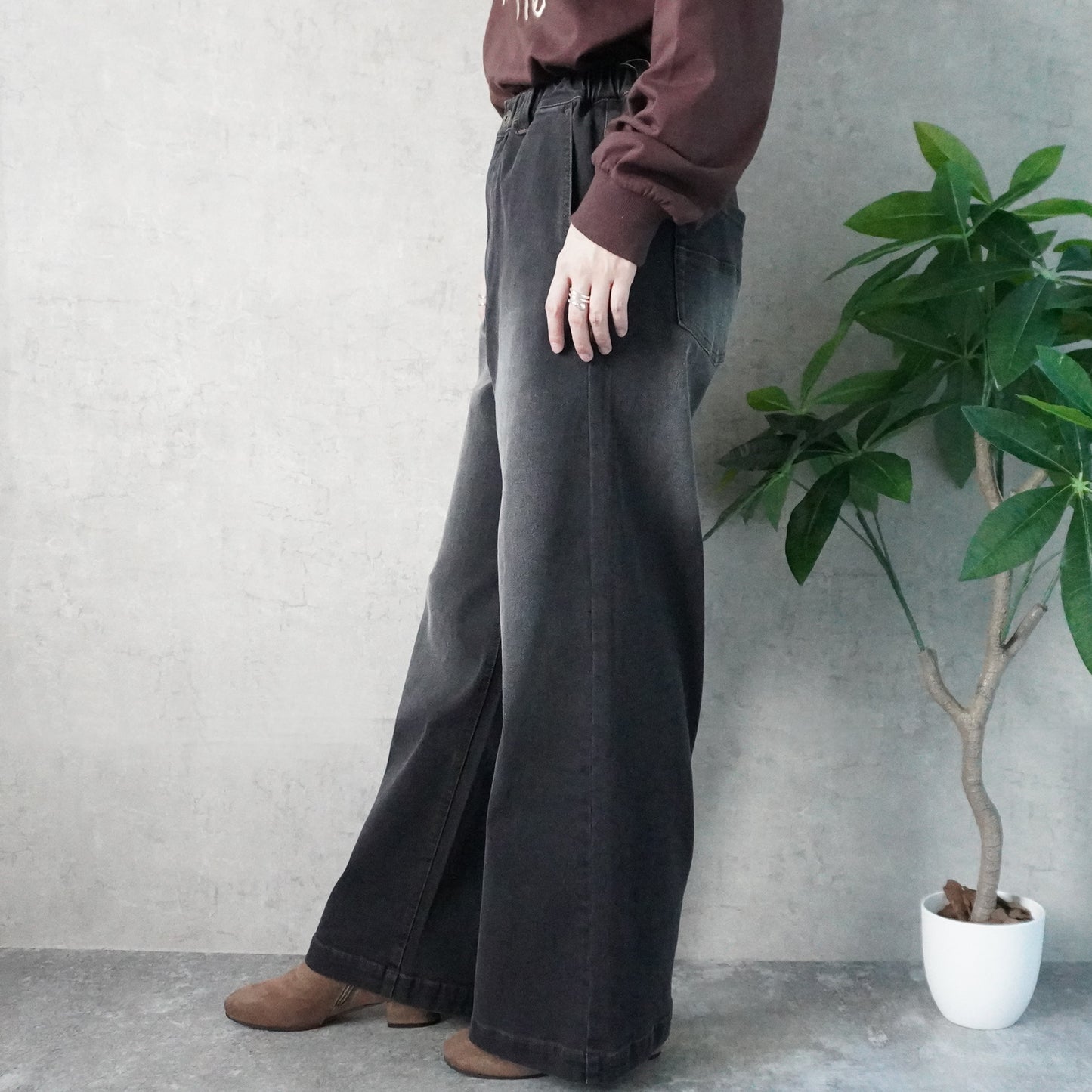 裏起毛ワイドパンツ