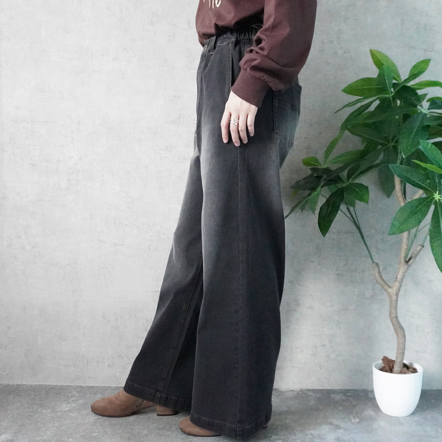 裏起毛ワイドパンツ