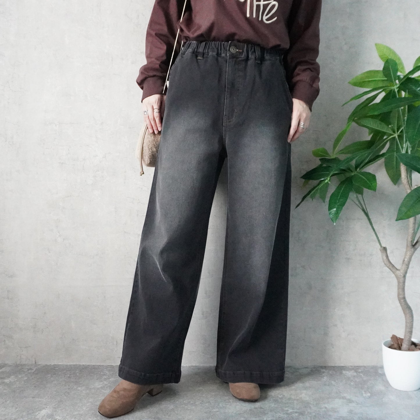 裏起毛ワイドパンツ