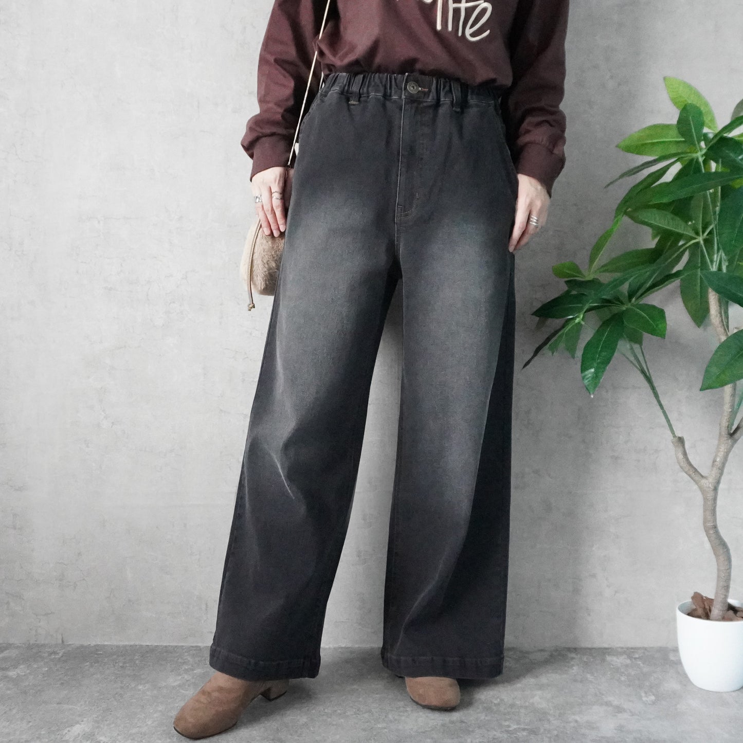 裏起毛ワイドパンツ