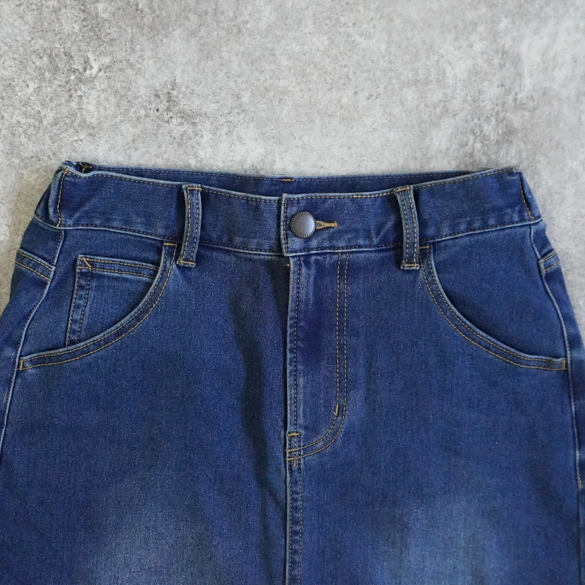 裏起毛デニムロングスカート