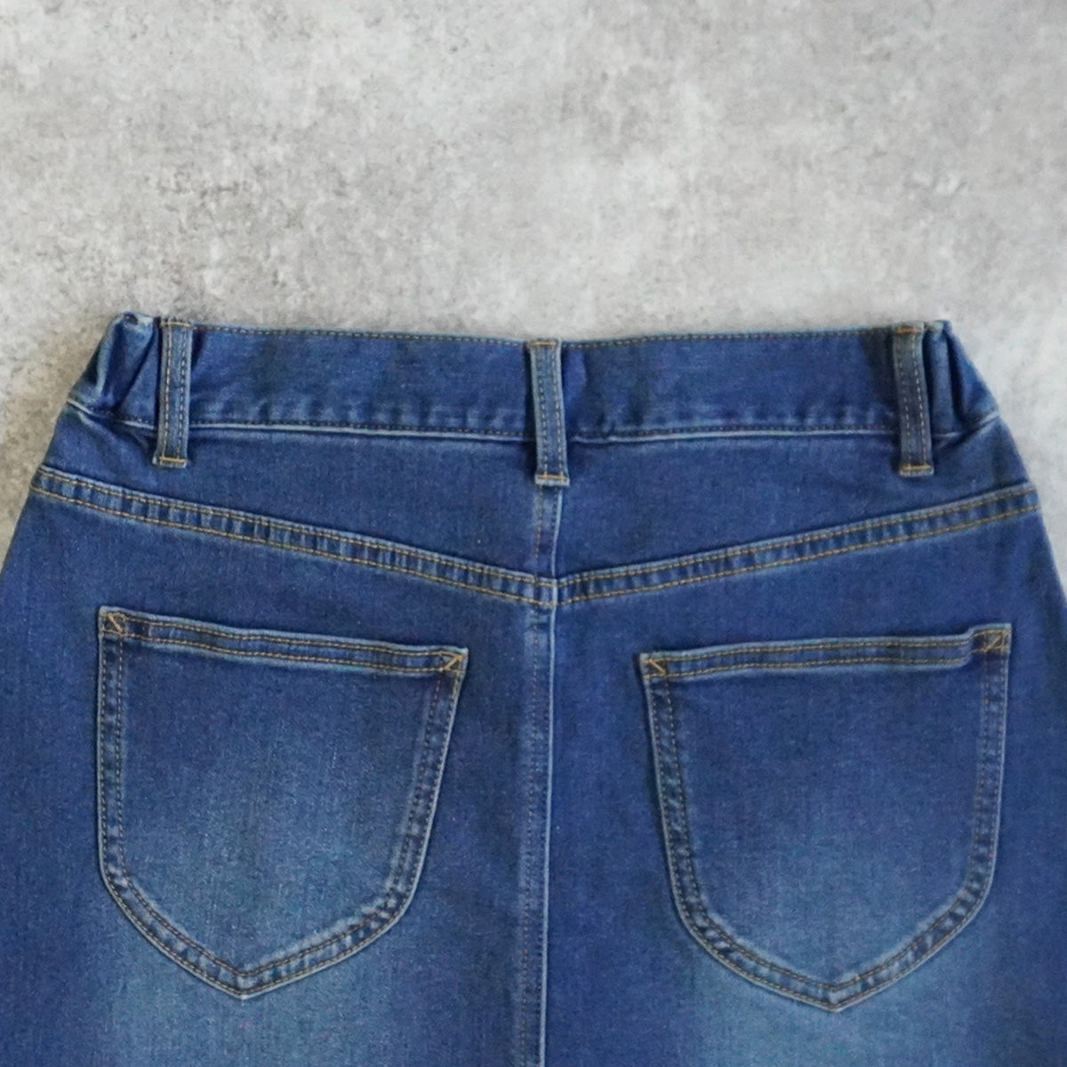 裏起毛デニムロングスカート